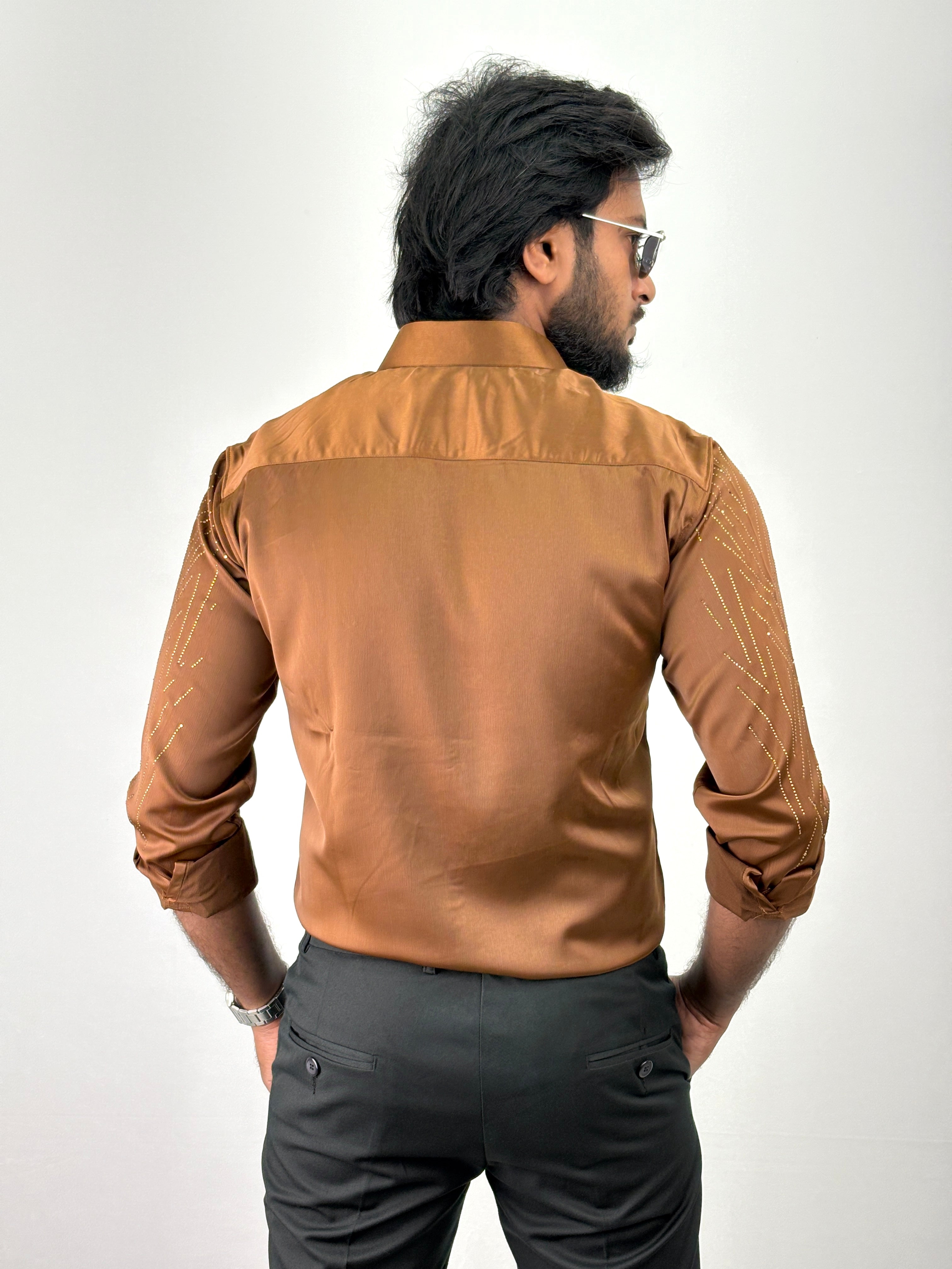 Brown IMP Designer Stone Work Shirts