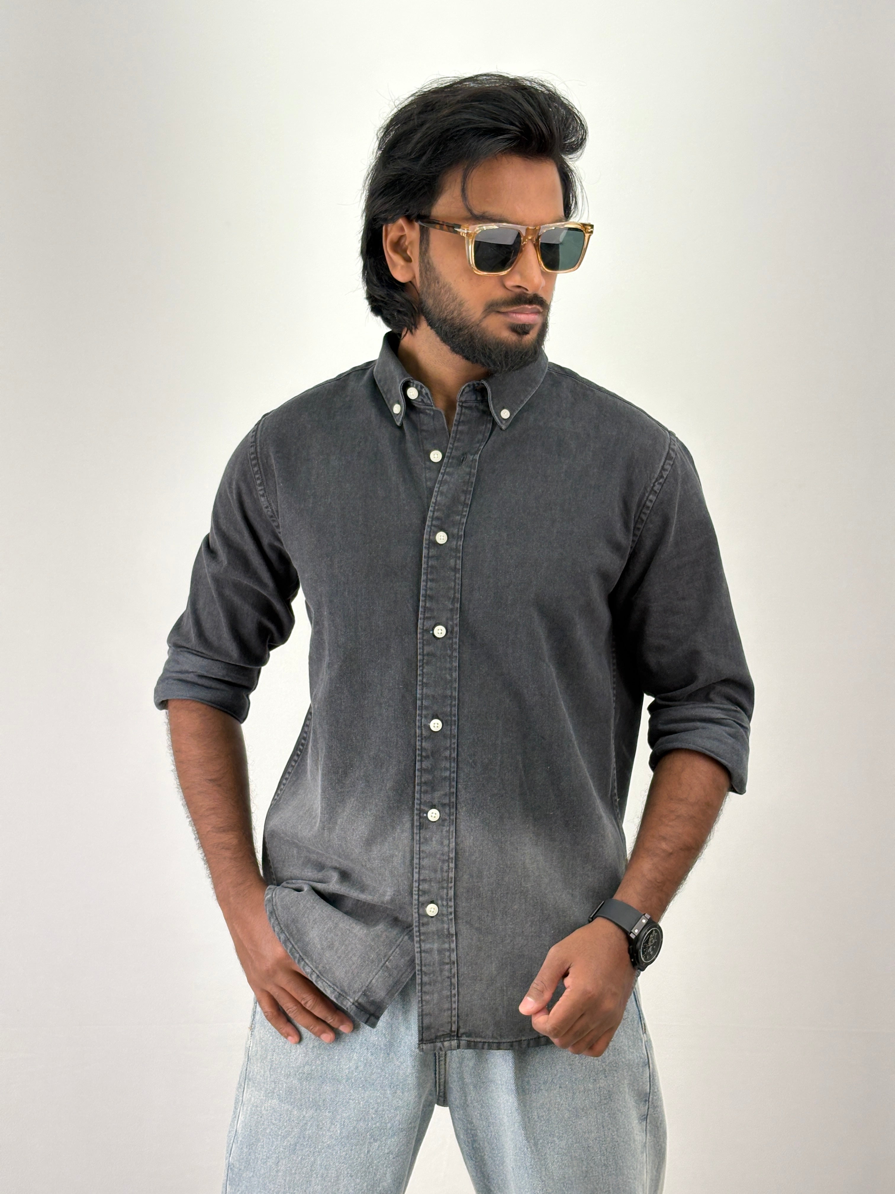 Black Shade Denim Shirt