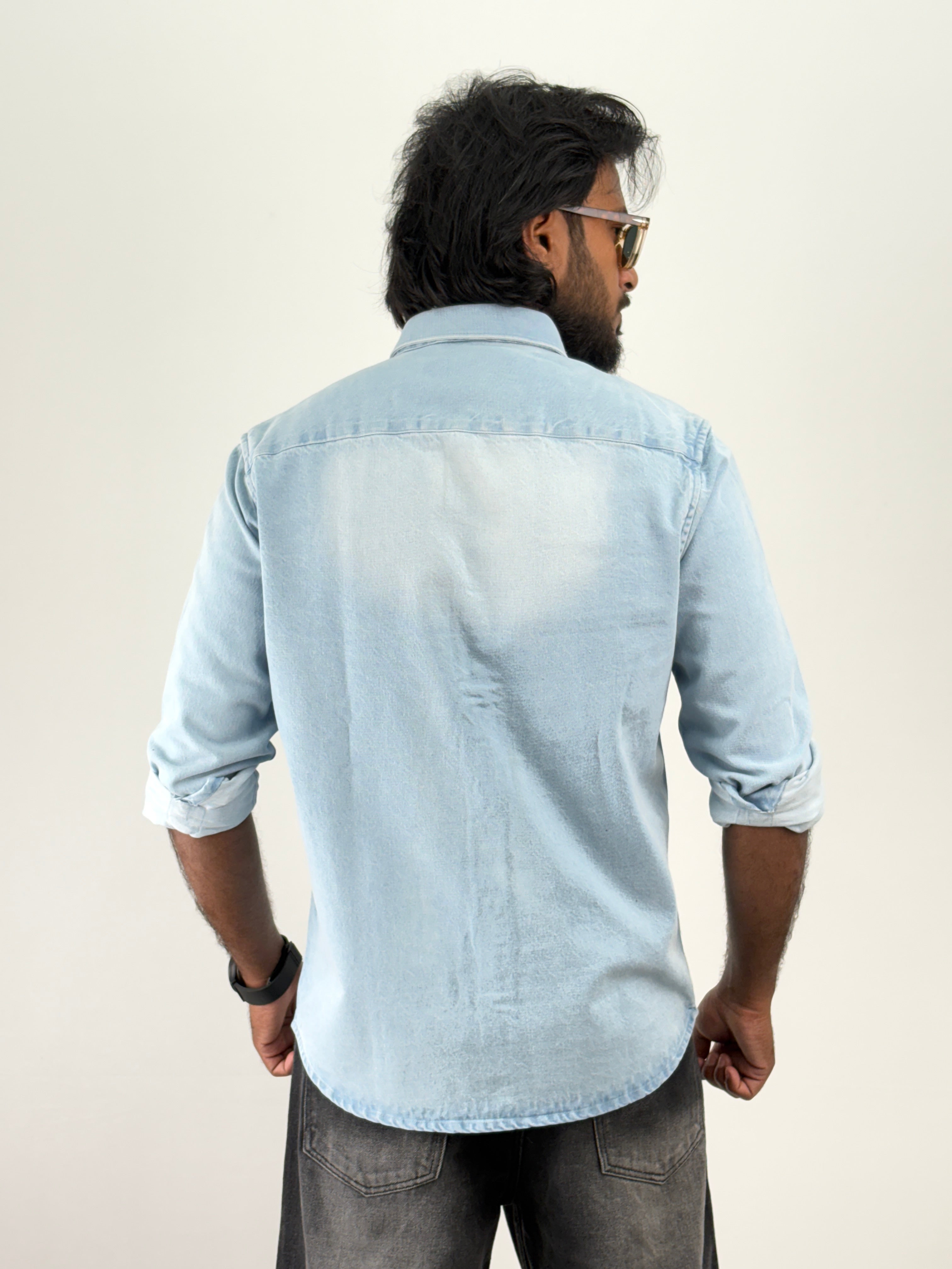 Ice Blue Denim Shirt