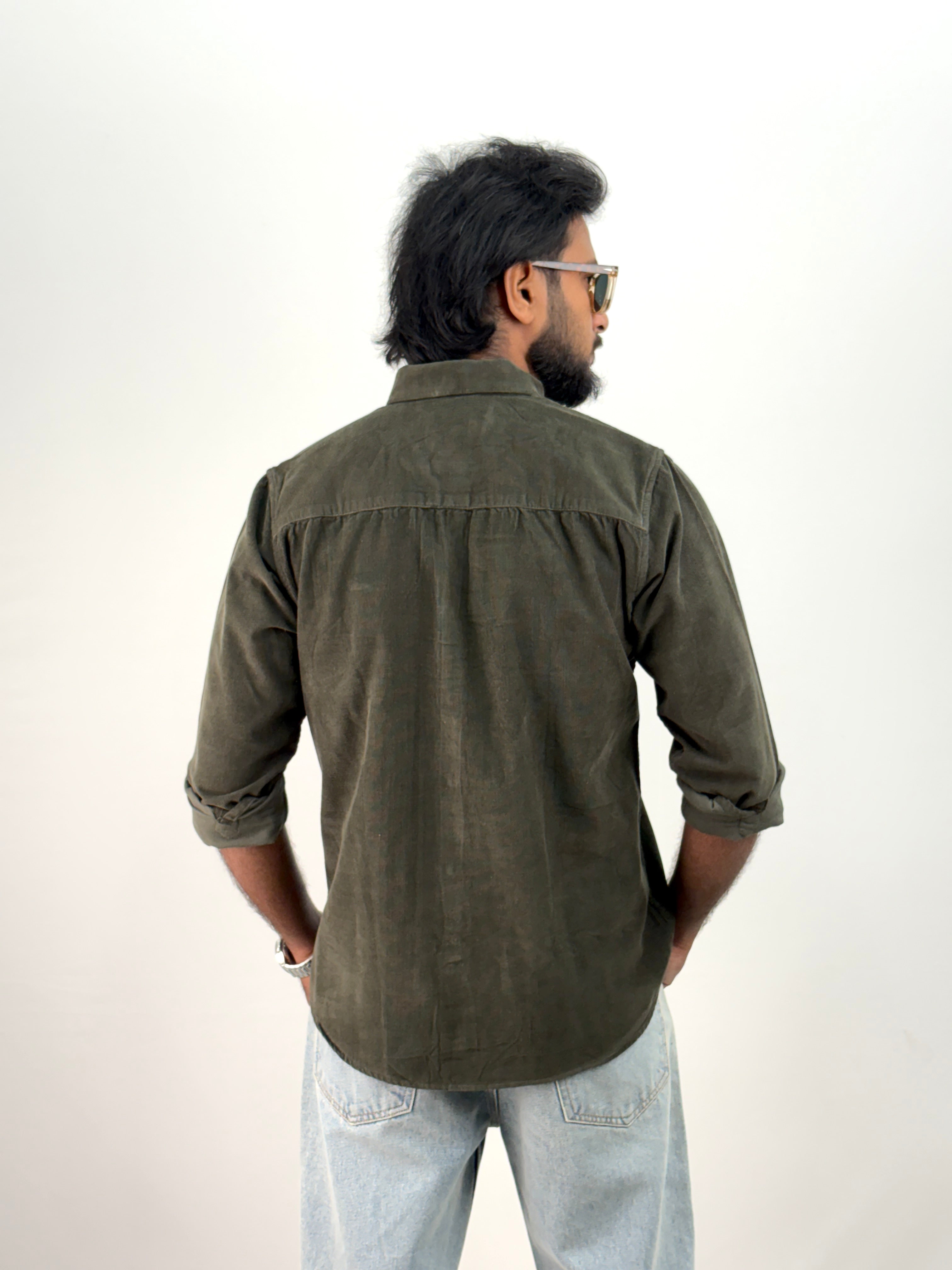 Dark Green Corduroy Shirt