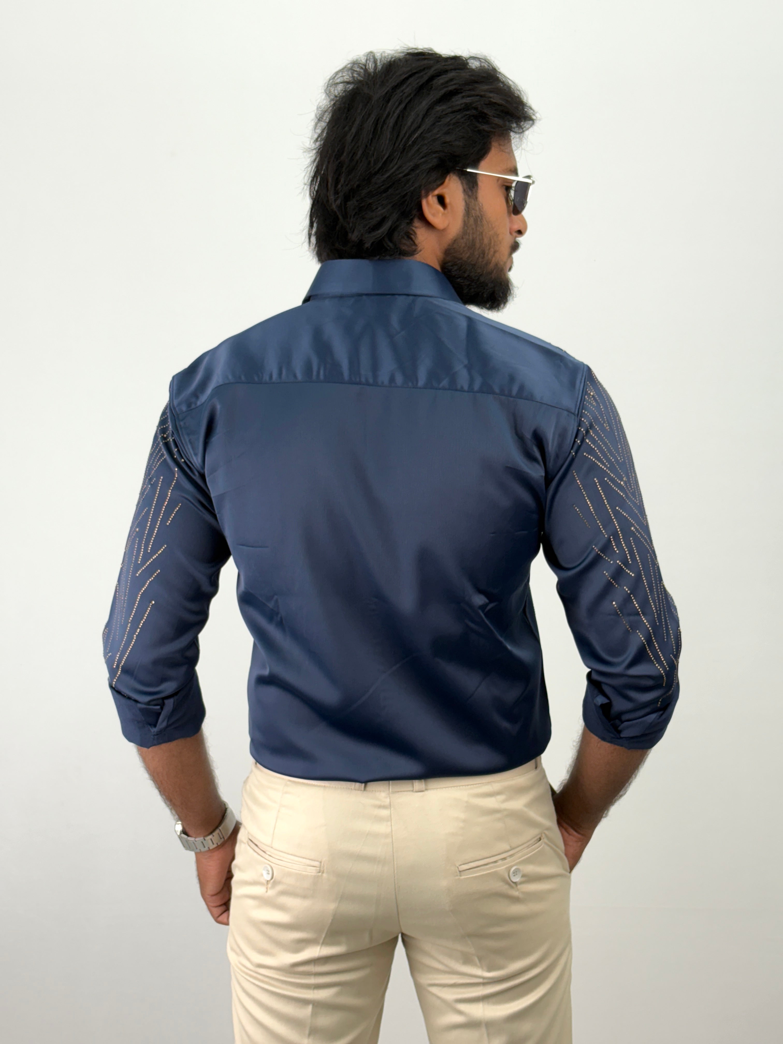 Navy IMP Designer Stone Work Shirts