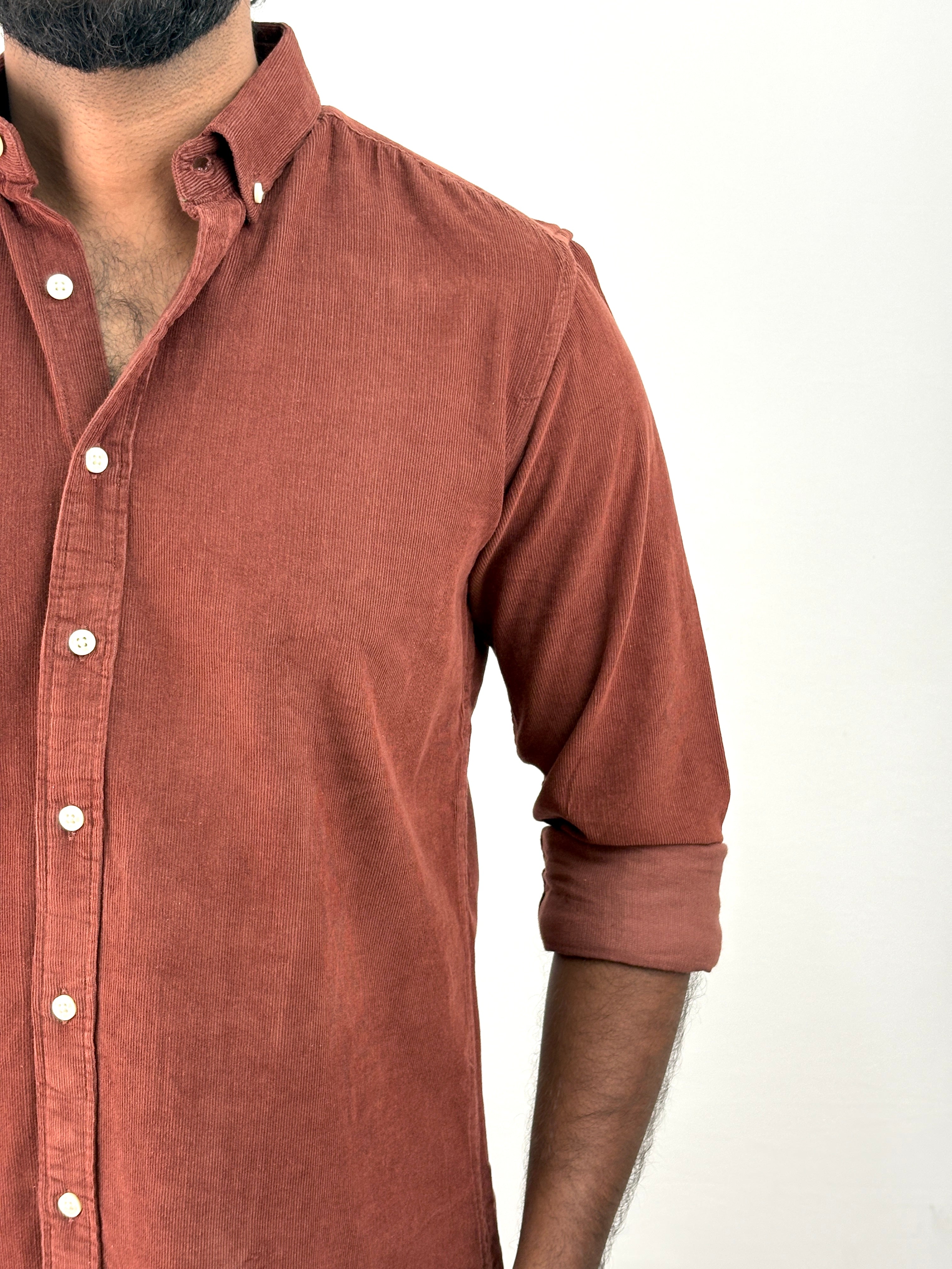 Brick Red Corduroy Shirt