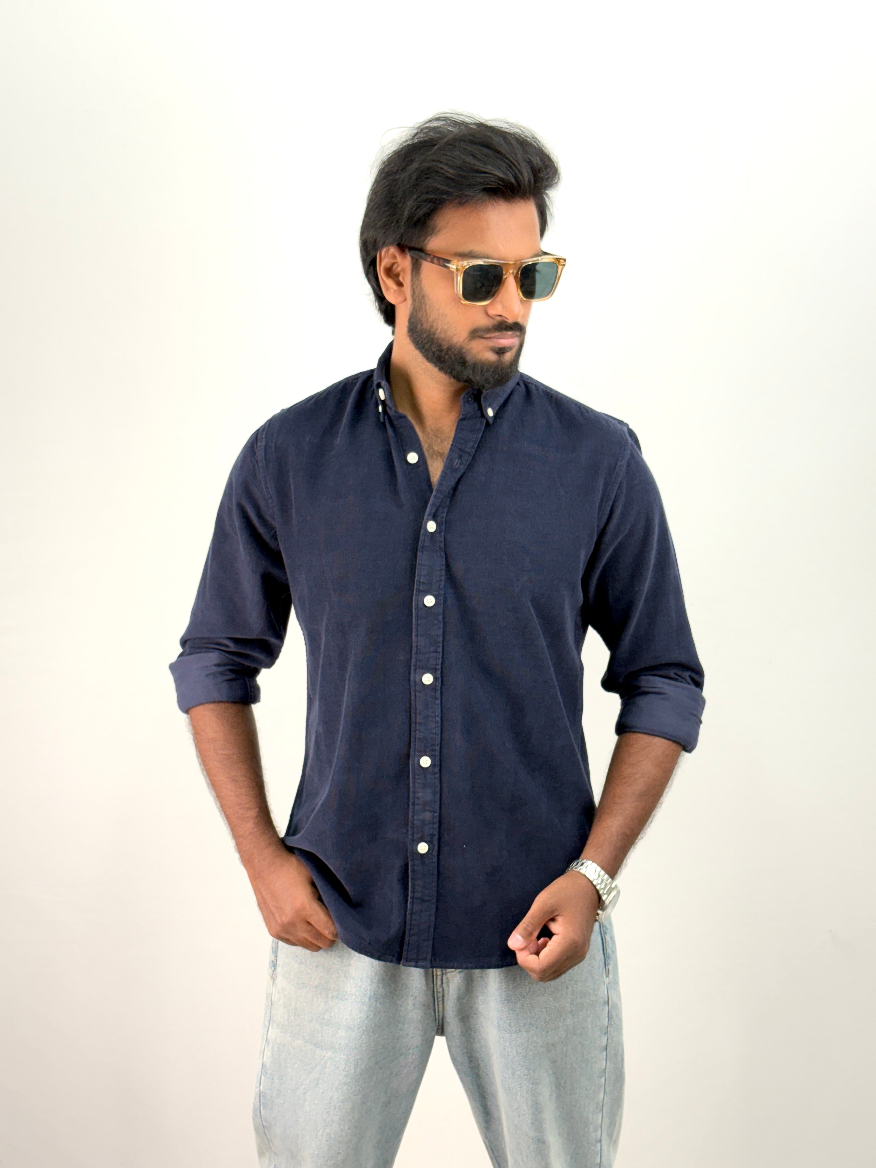 Navy Corduroy Shirt