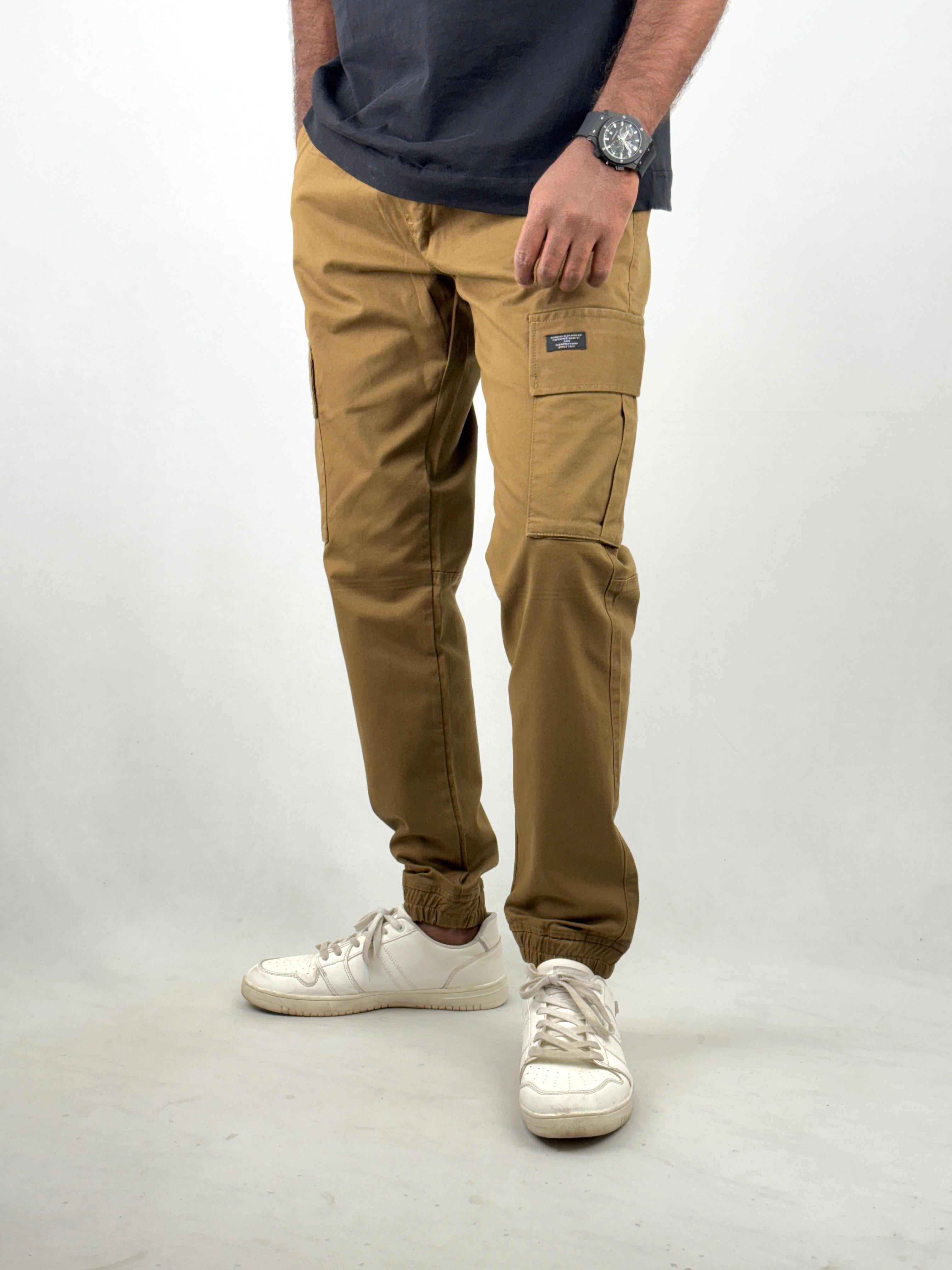 Khaki Cargo Joggers