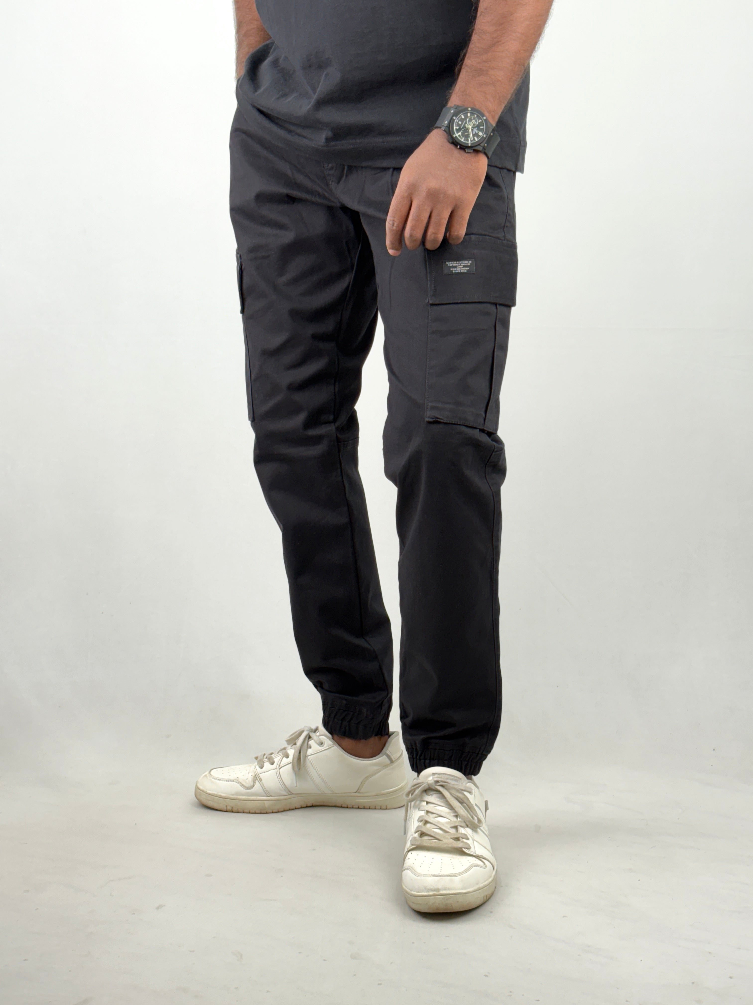 Black Cargo Joggers