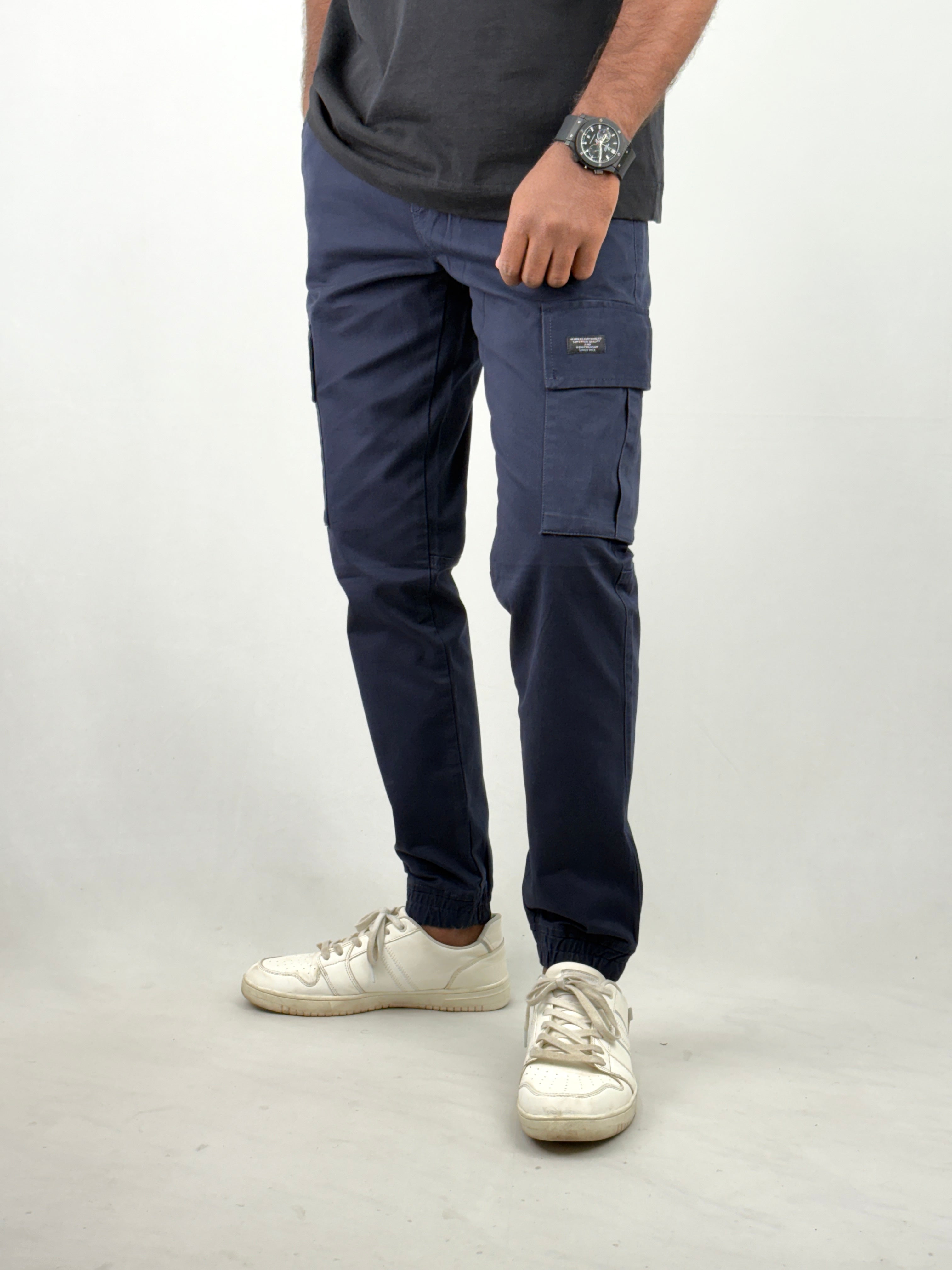 Navy Cargo Joggers