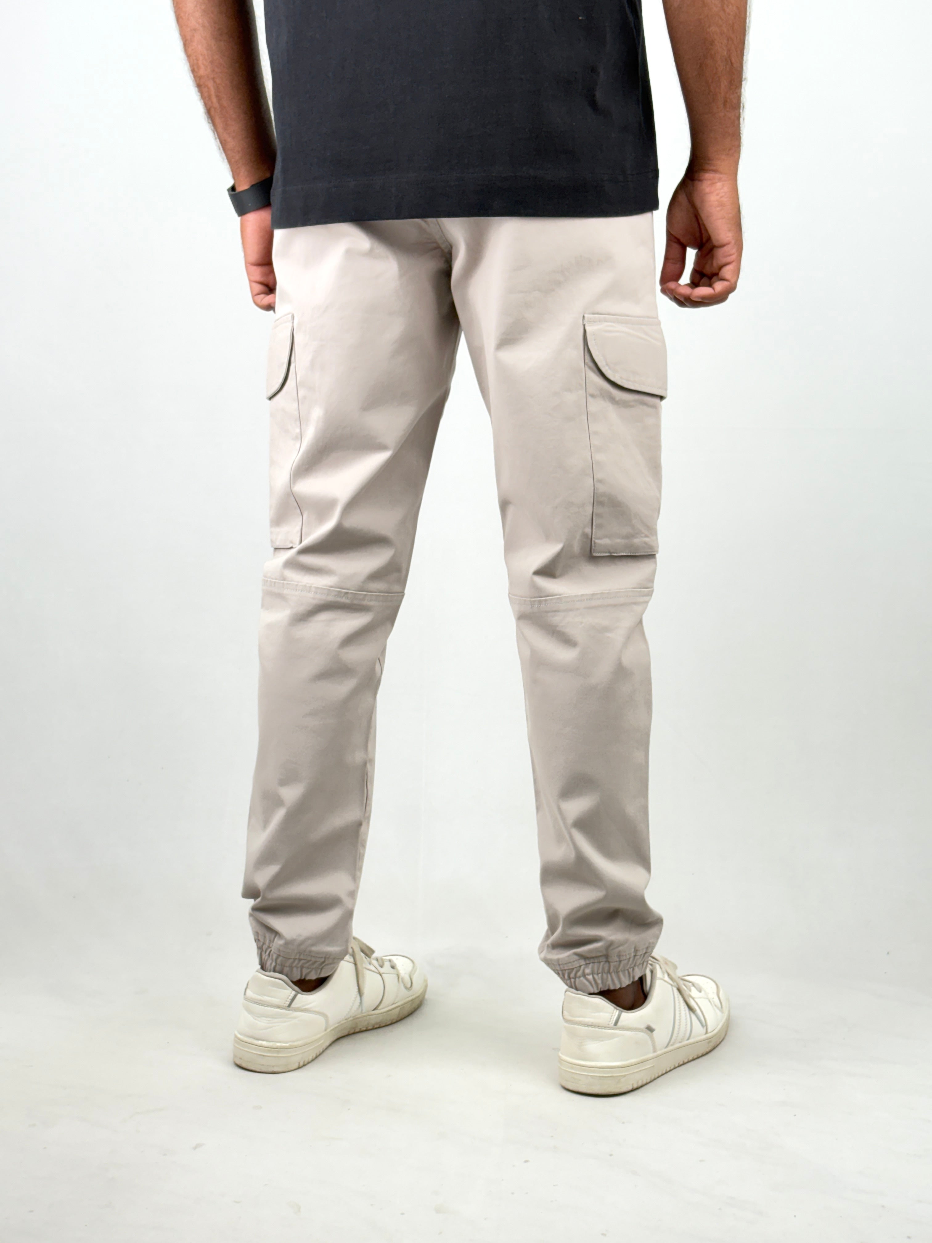 Beige Cargo Joggers
