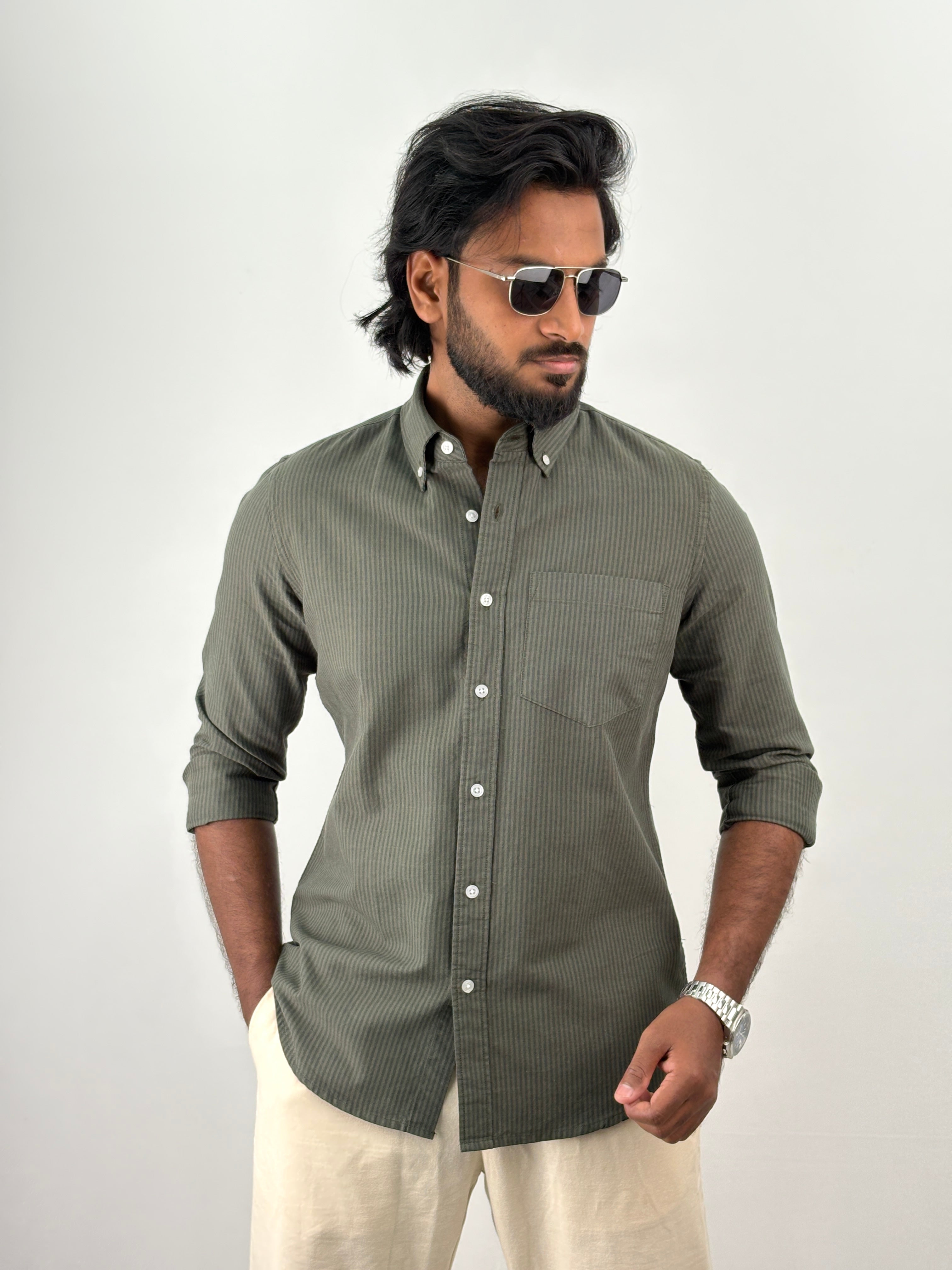 Olive Stripe Shirts