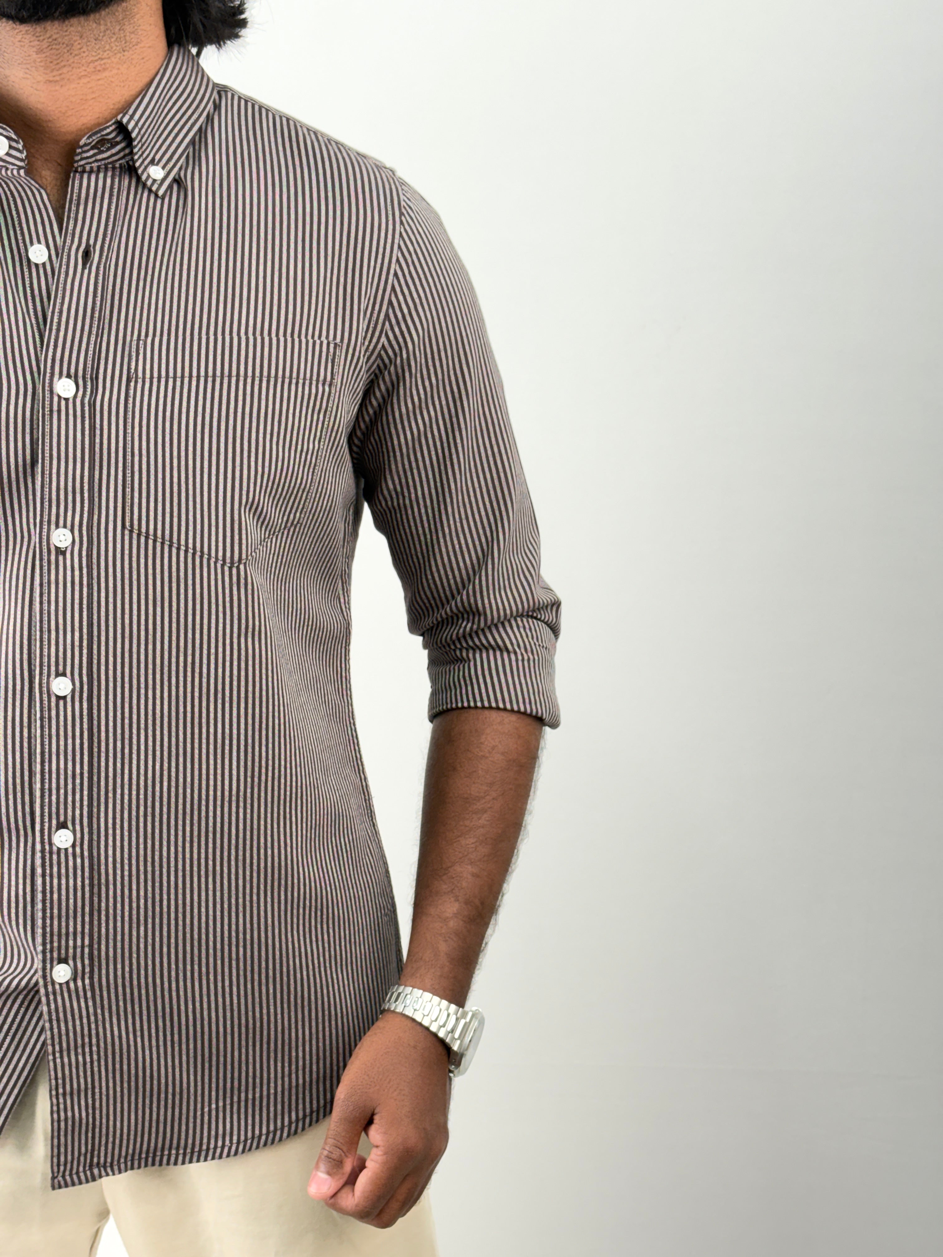 Dark Brown Stripe Shirts