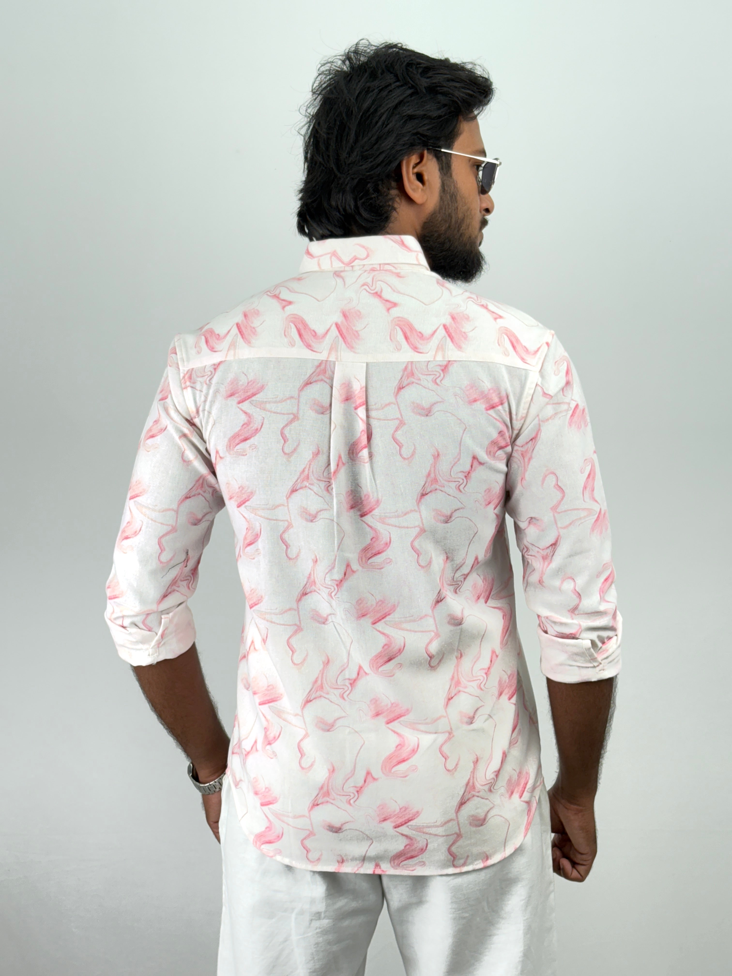 Pink Abstract Printed Shirts