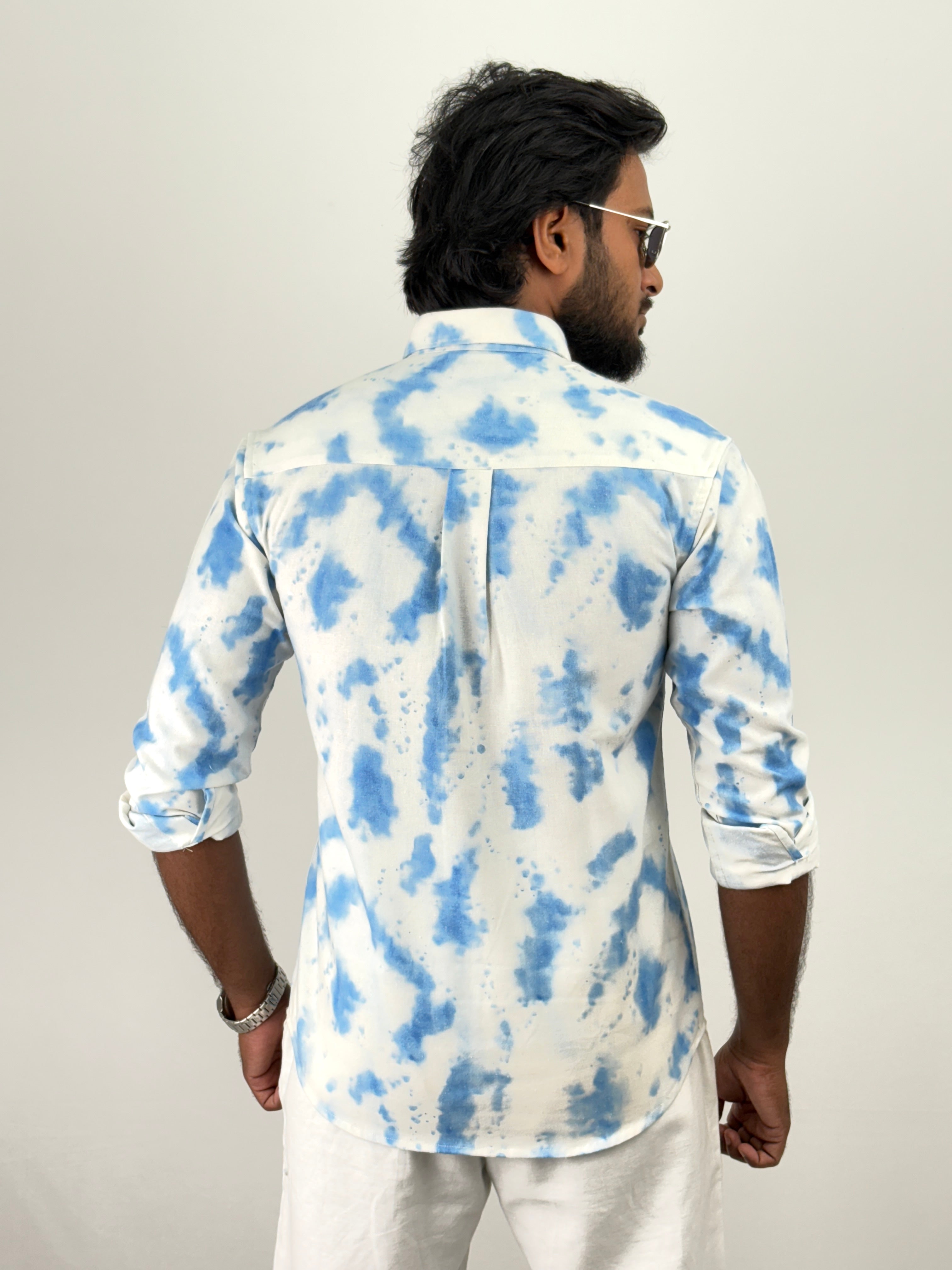 Blue Tie & Dye Printed Shirts