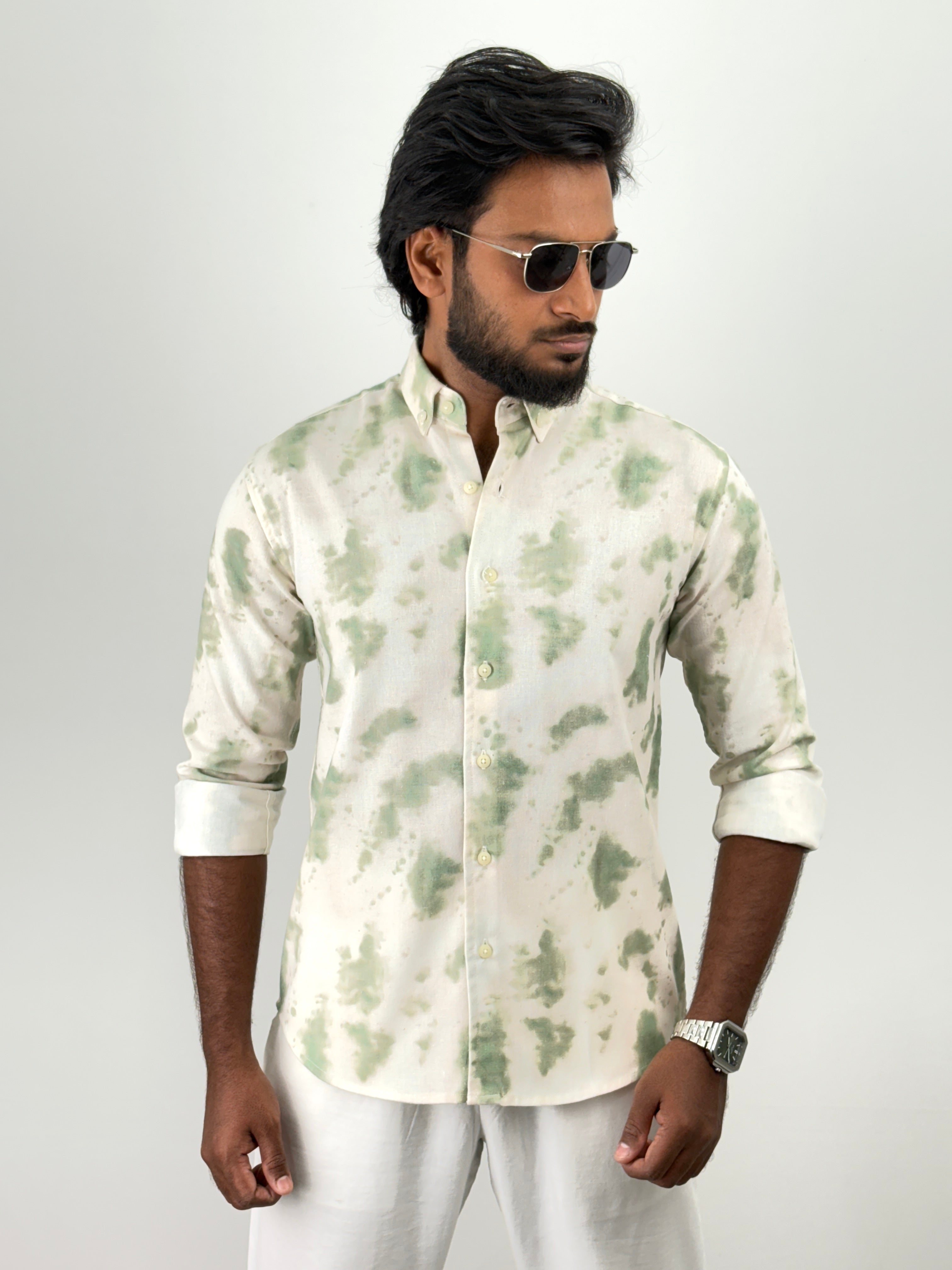 Green Tie & Dye Printed Shirts