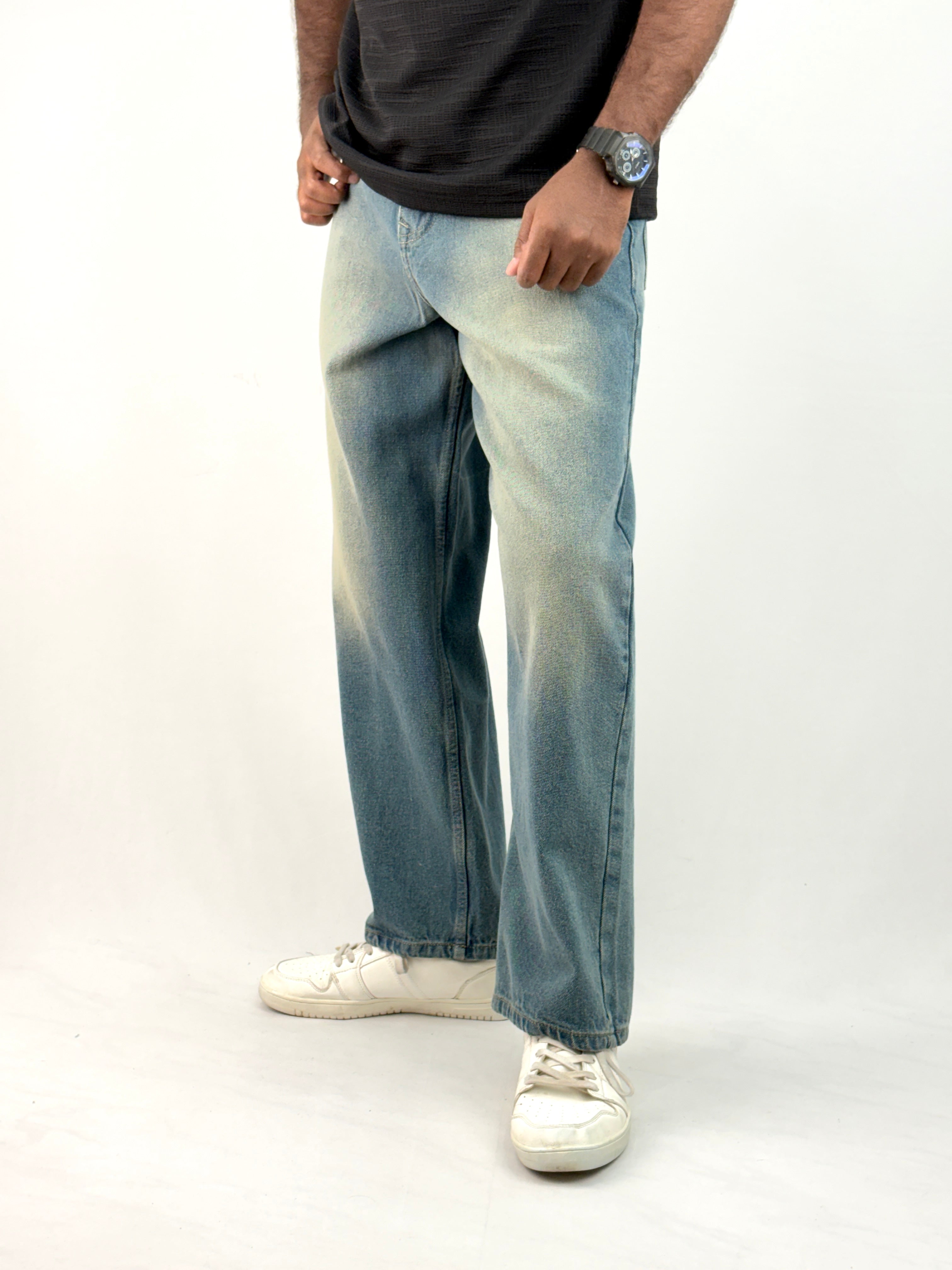 Teal Blue Baggy Jean