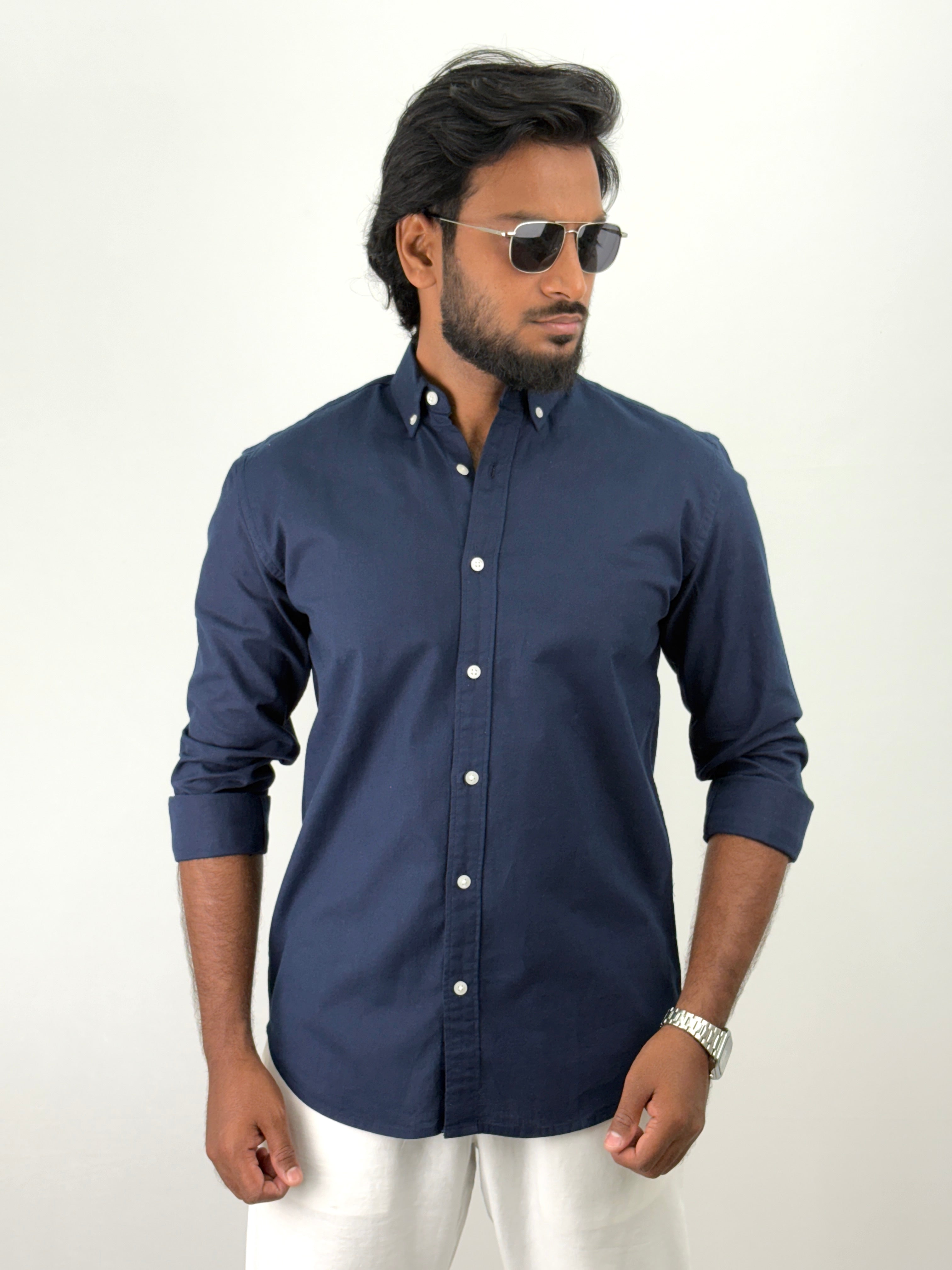 Navy Linen Shirts