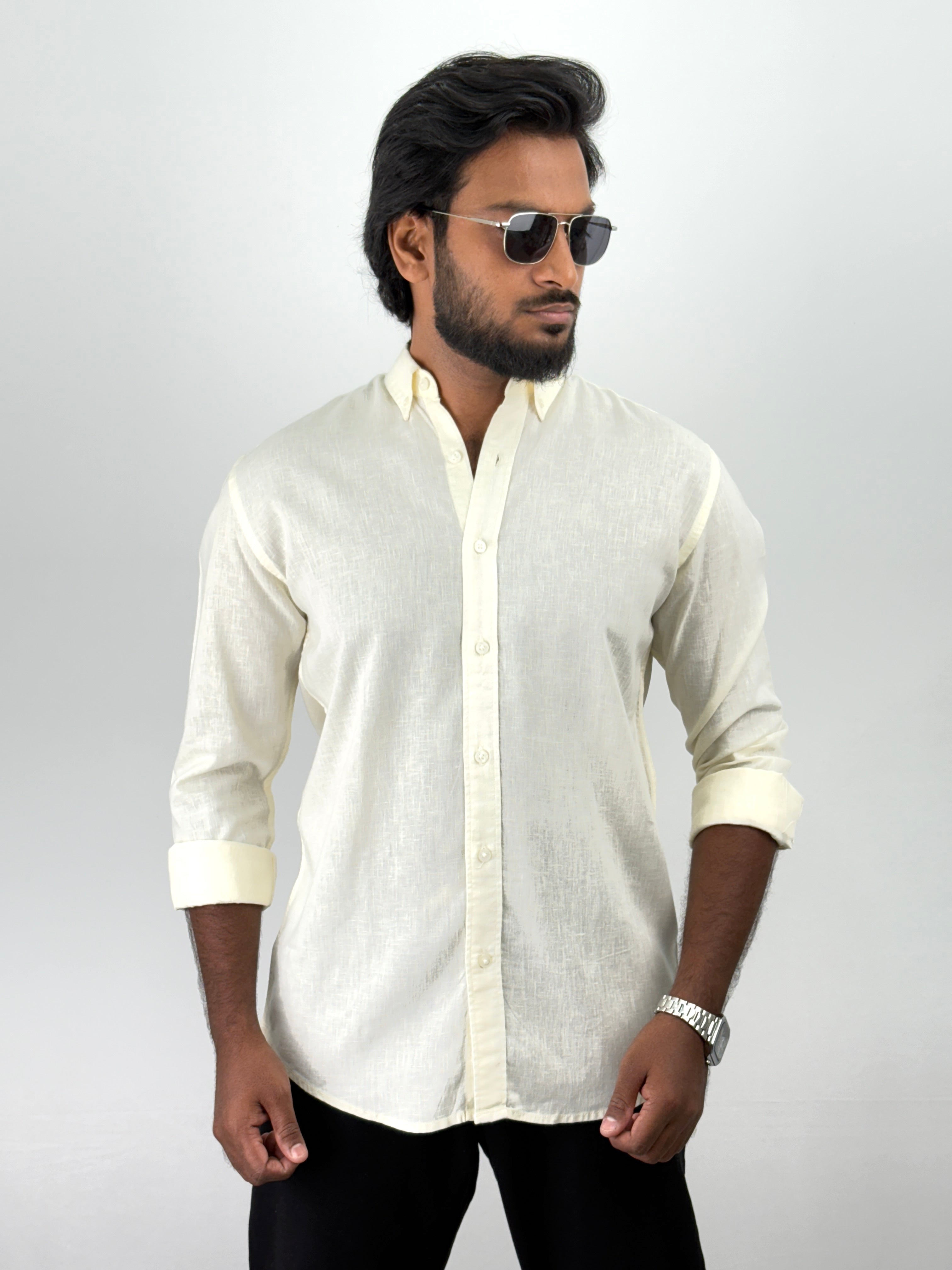 Cream Linen Shirts