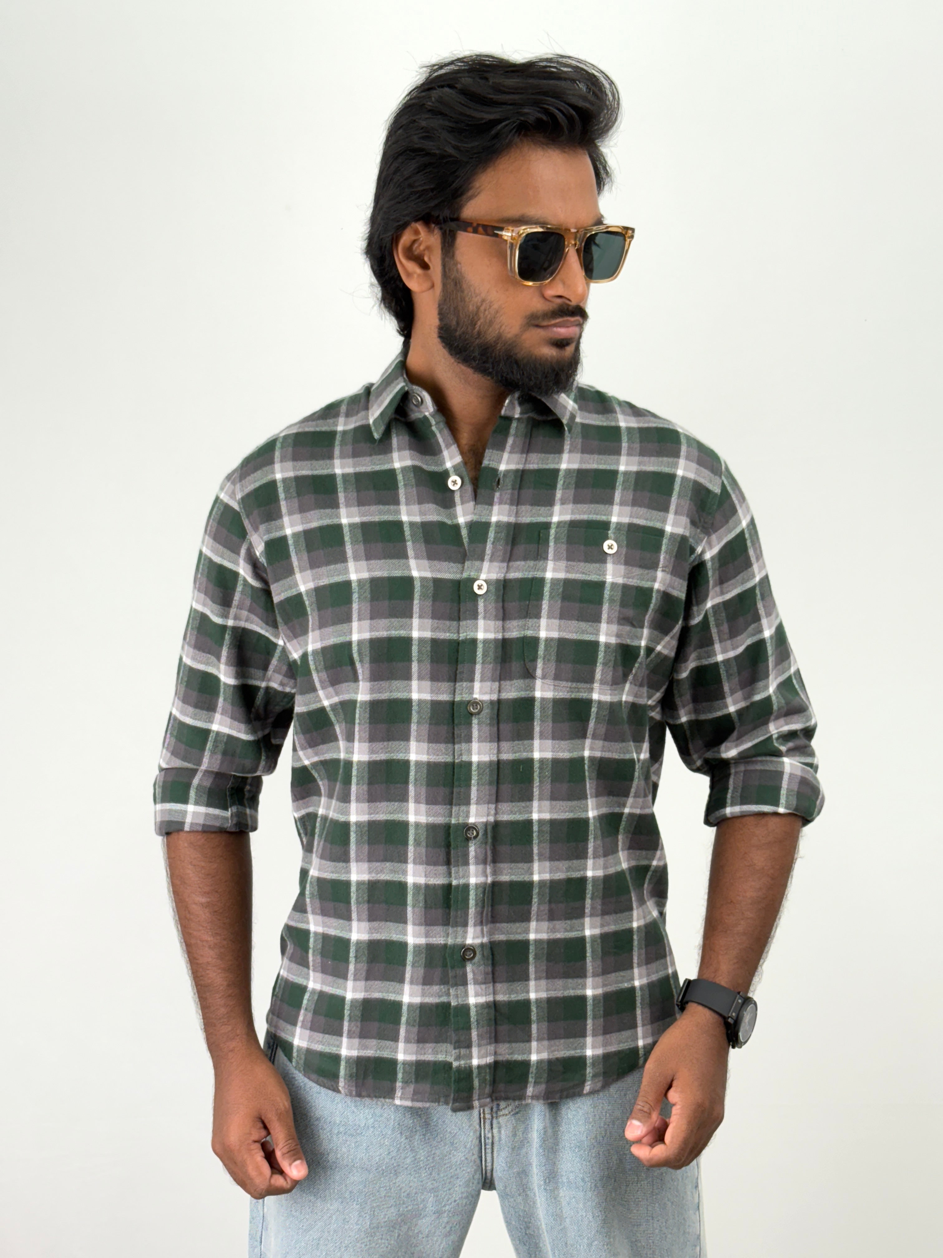 Dark Green Flannel Shirt