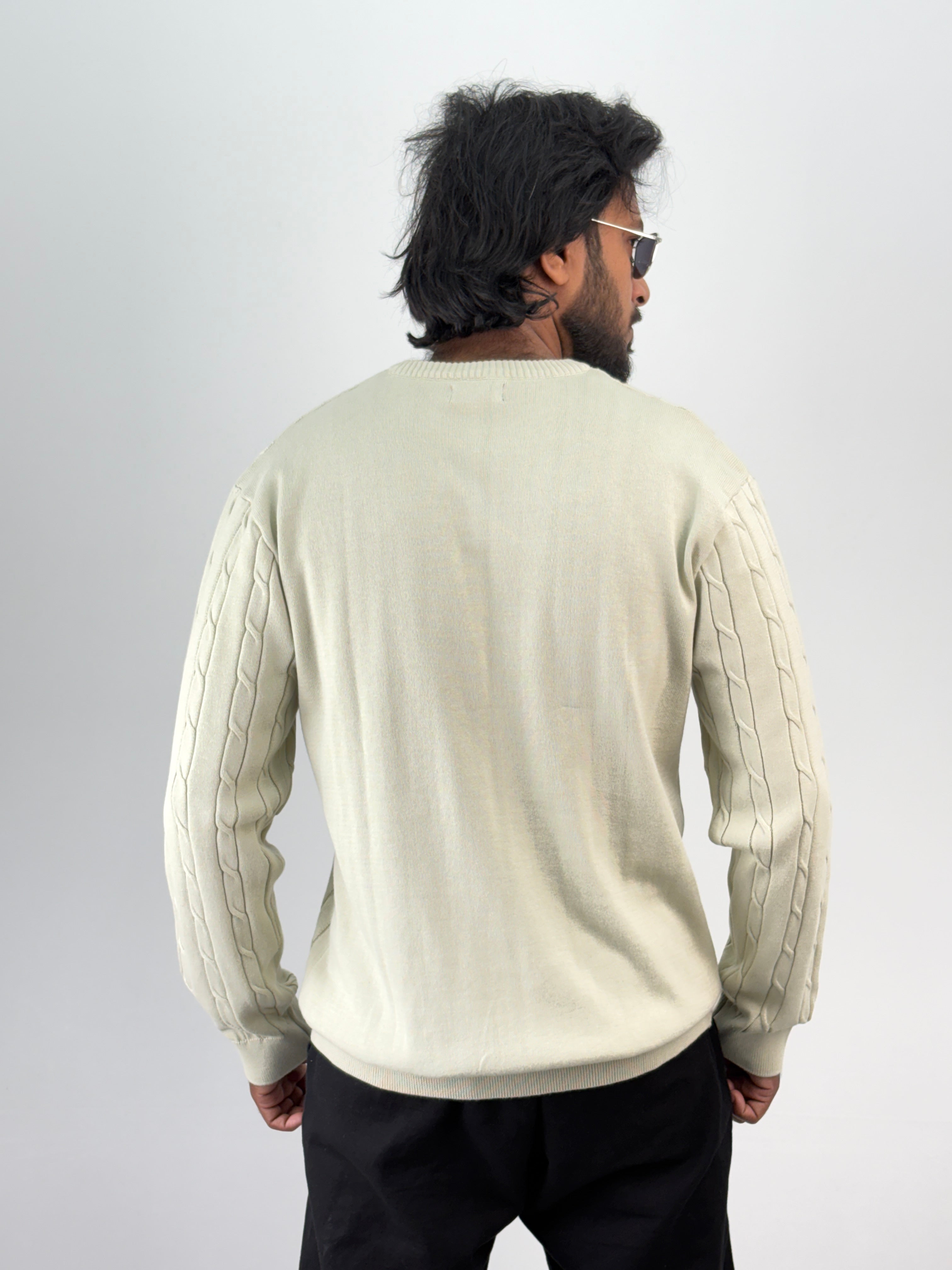 Cream Full Sleeve T-Shirt