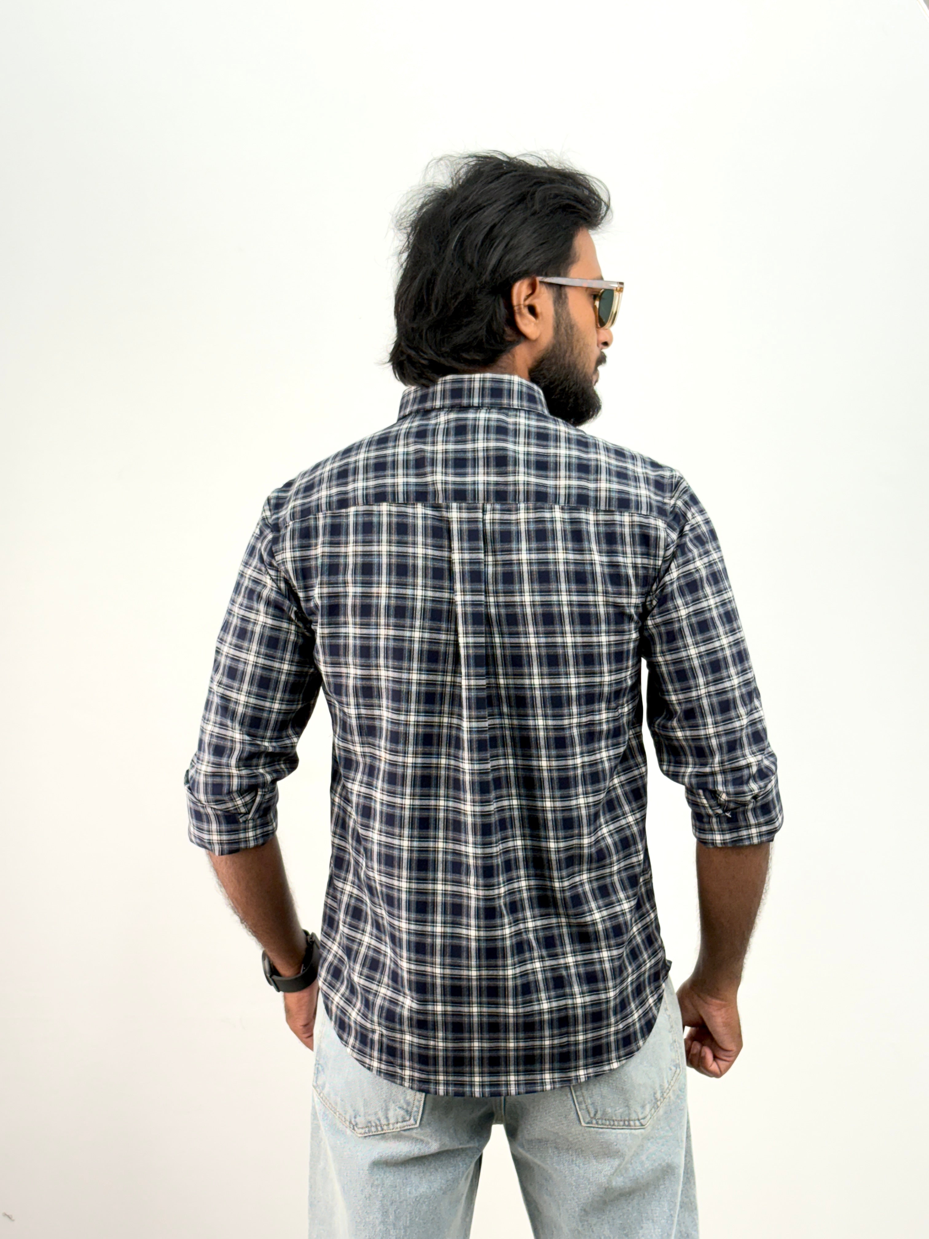 Dark Blue Flannel Shirt