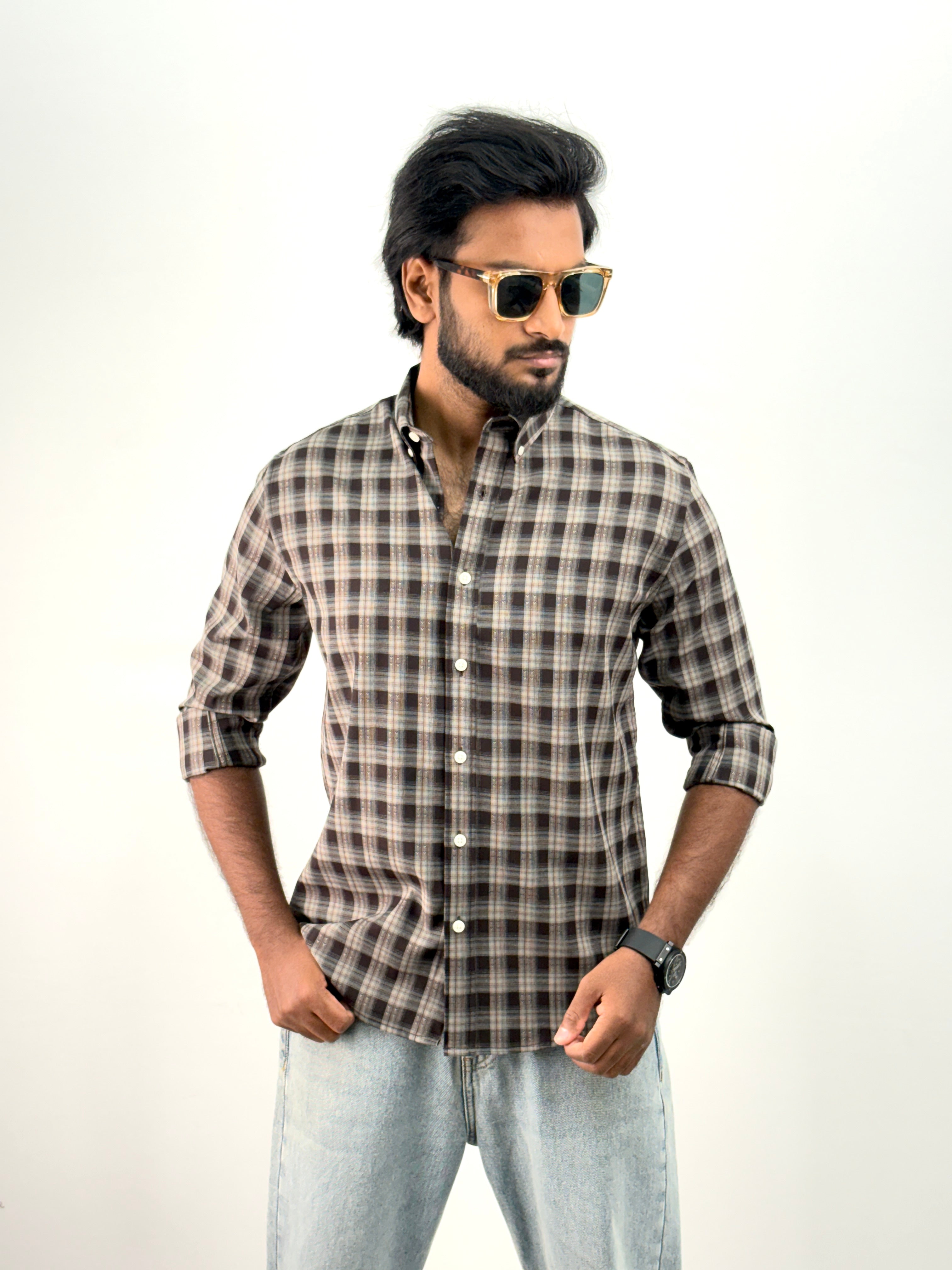 Dark Brown Flannel Shirt