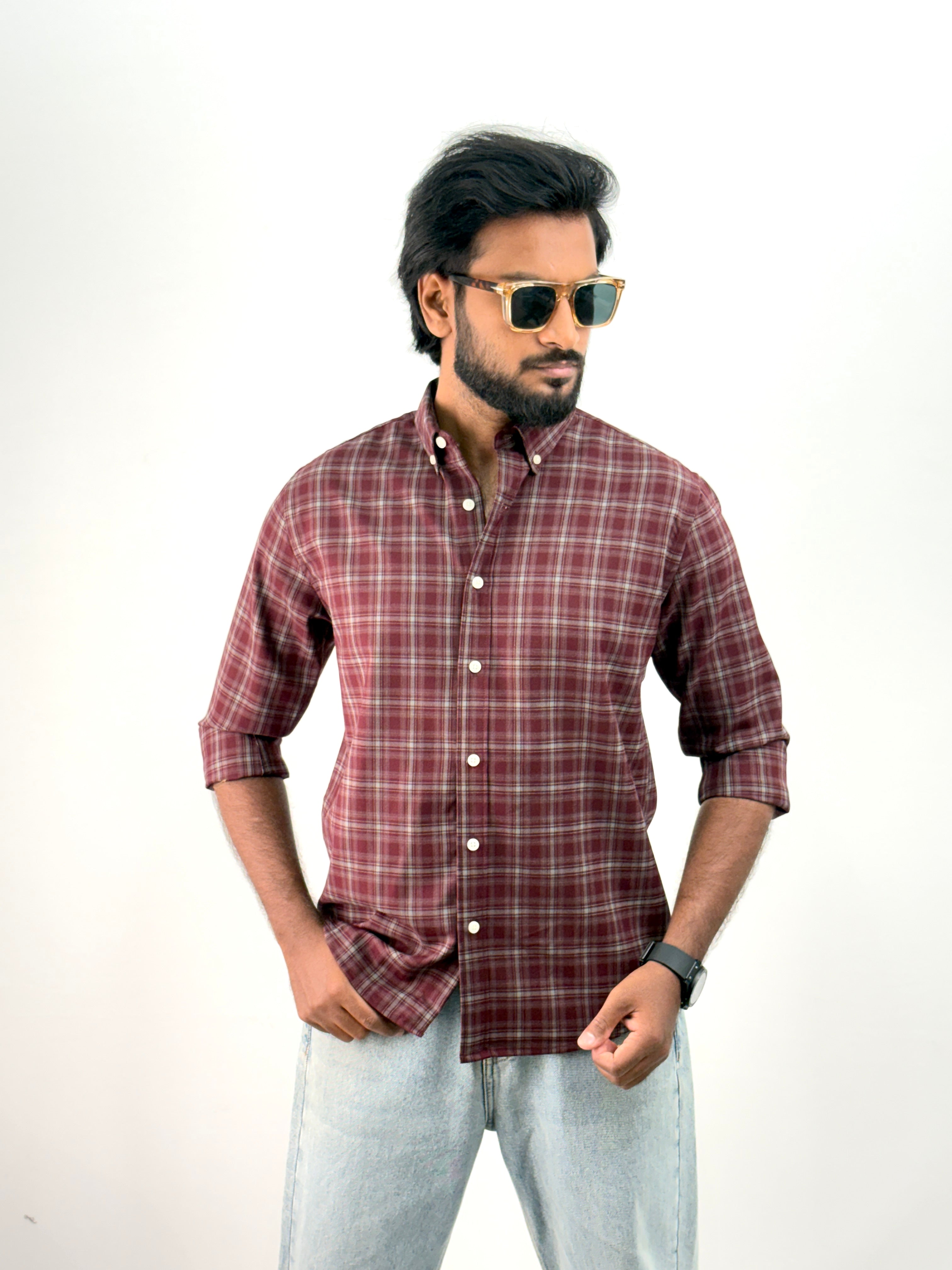 Maroon Flannel Shirt