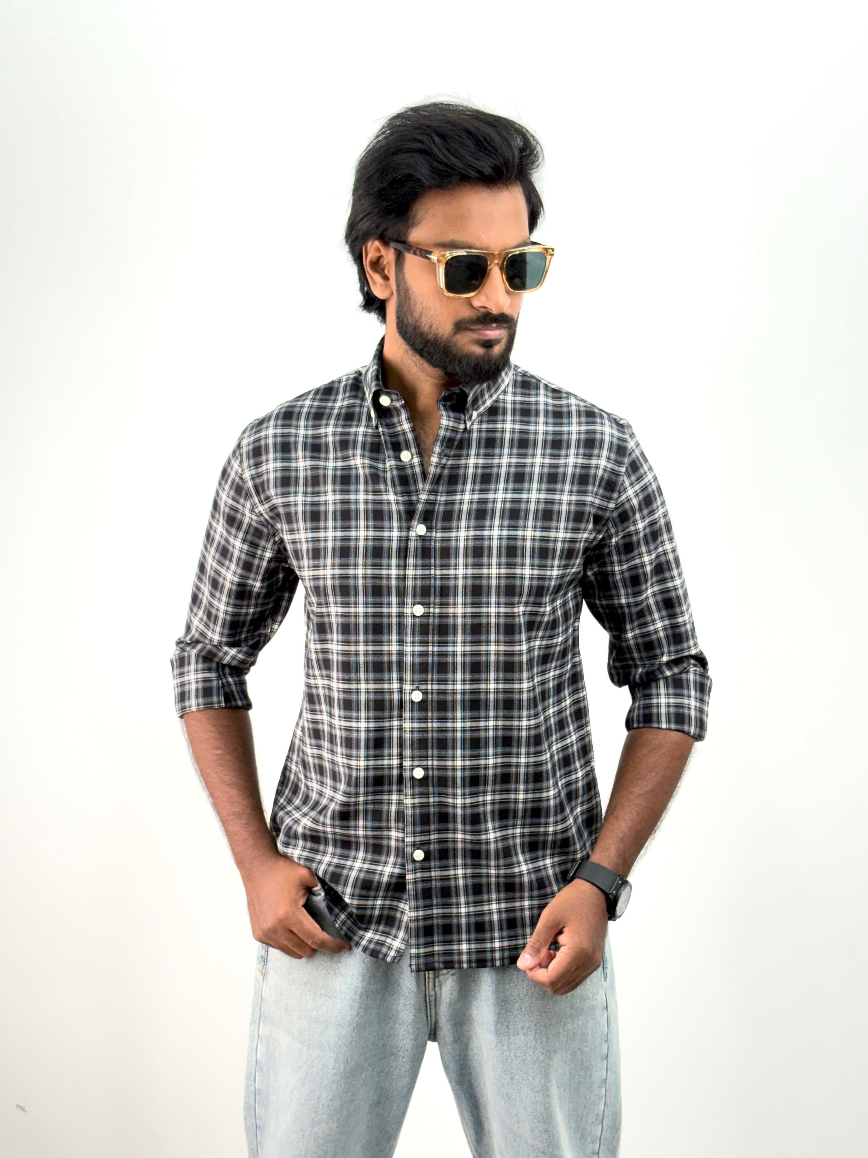 Black White Flannel Shirt