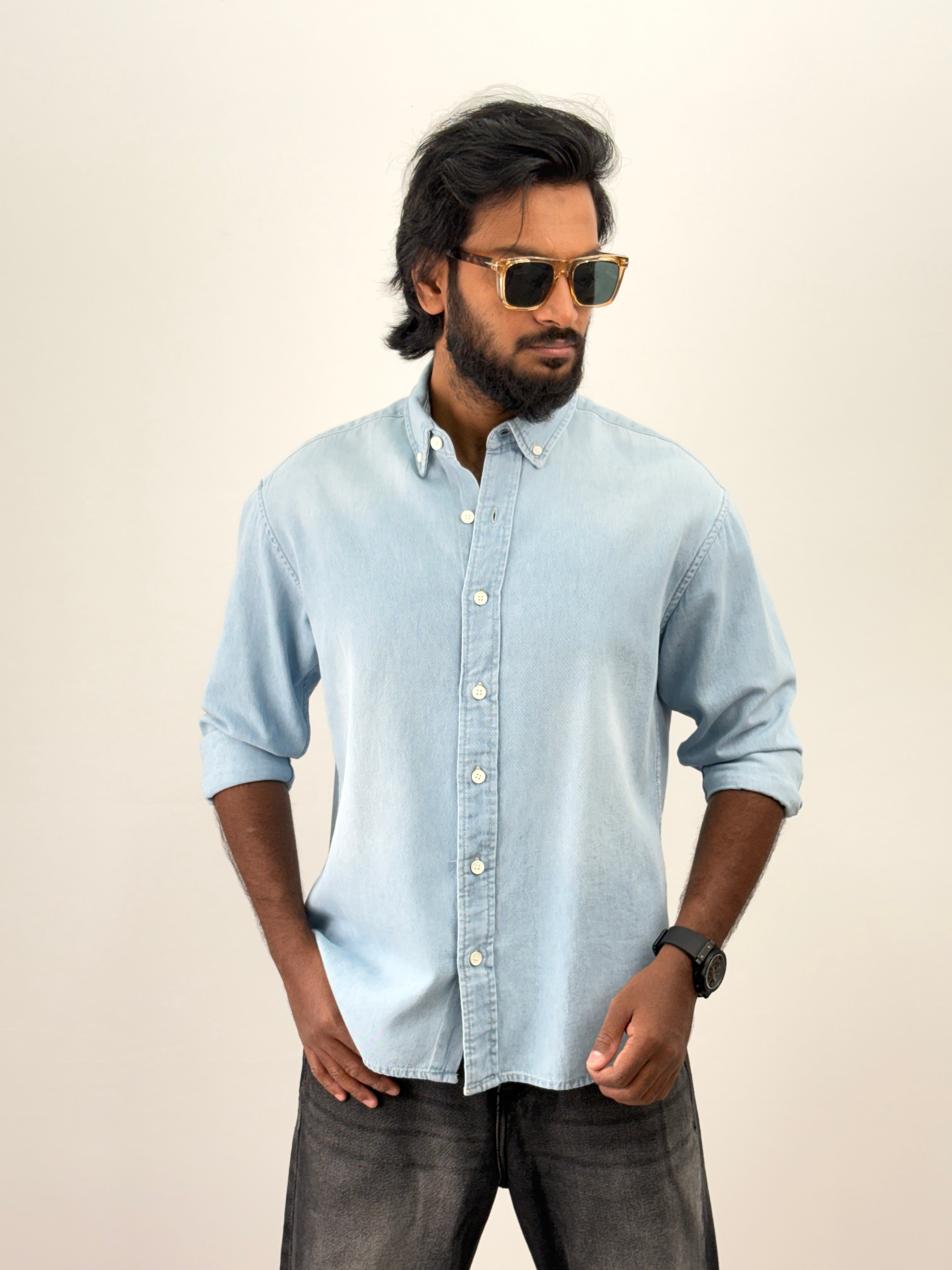 Ice Blue Denim Shirt 1