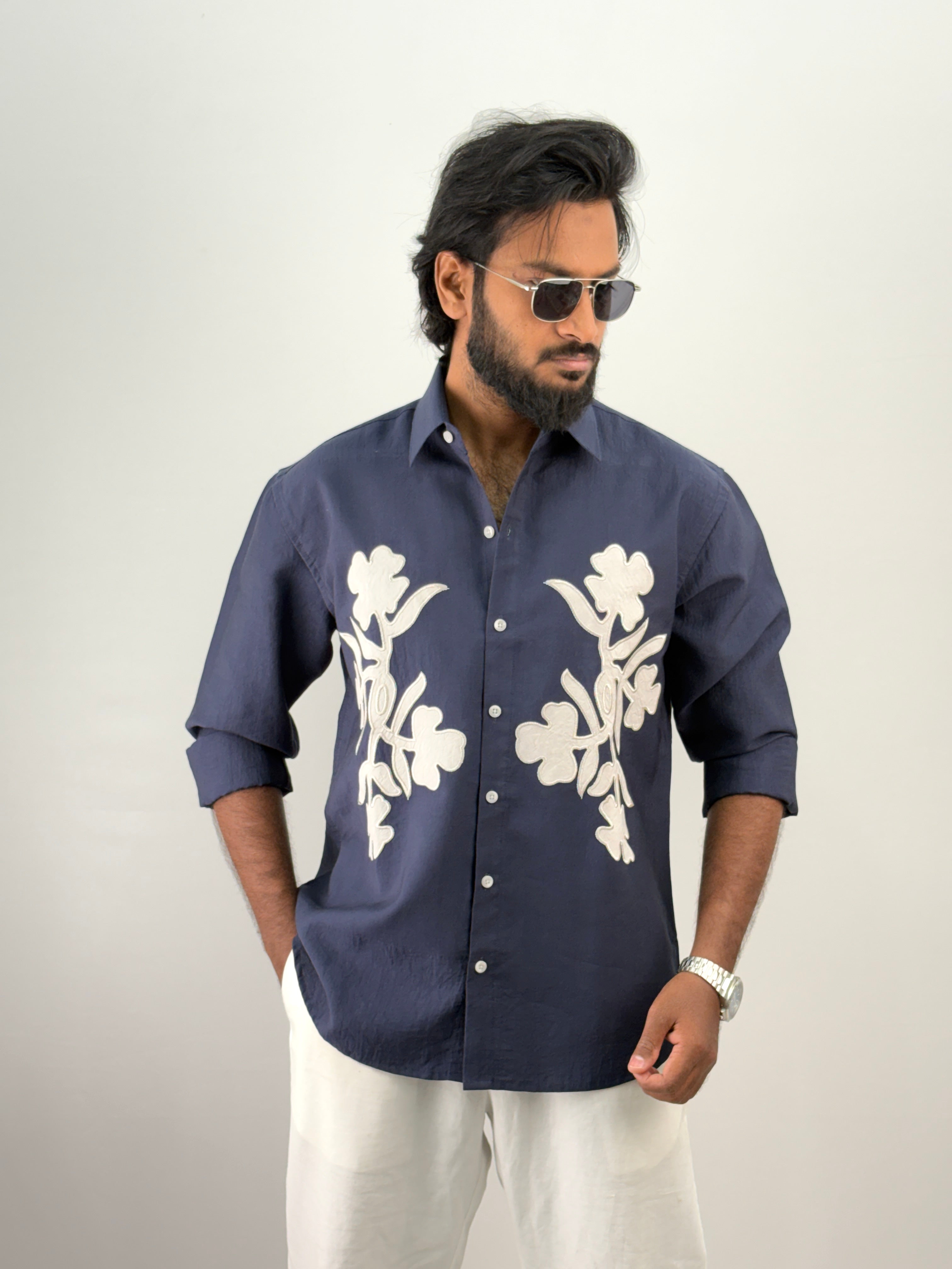 Navy Embroidery Shirt 11