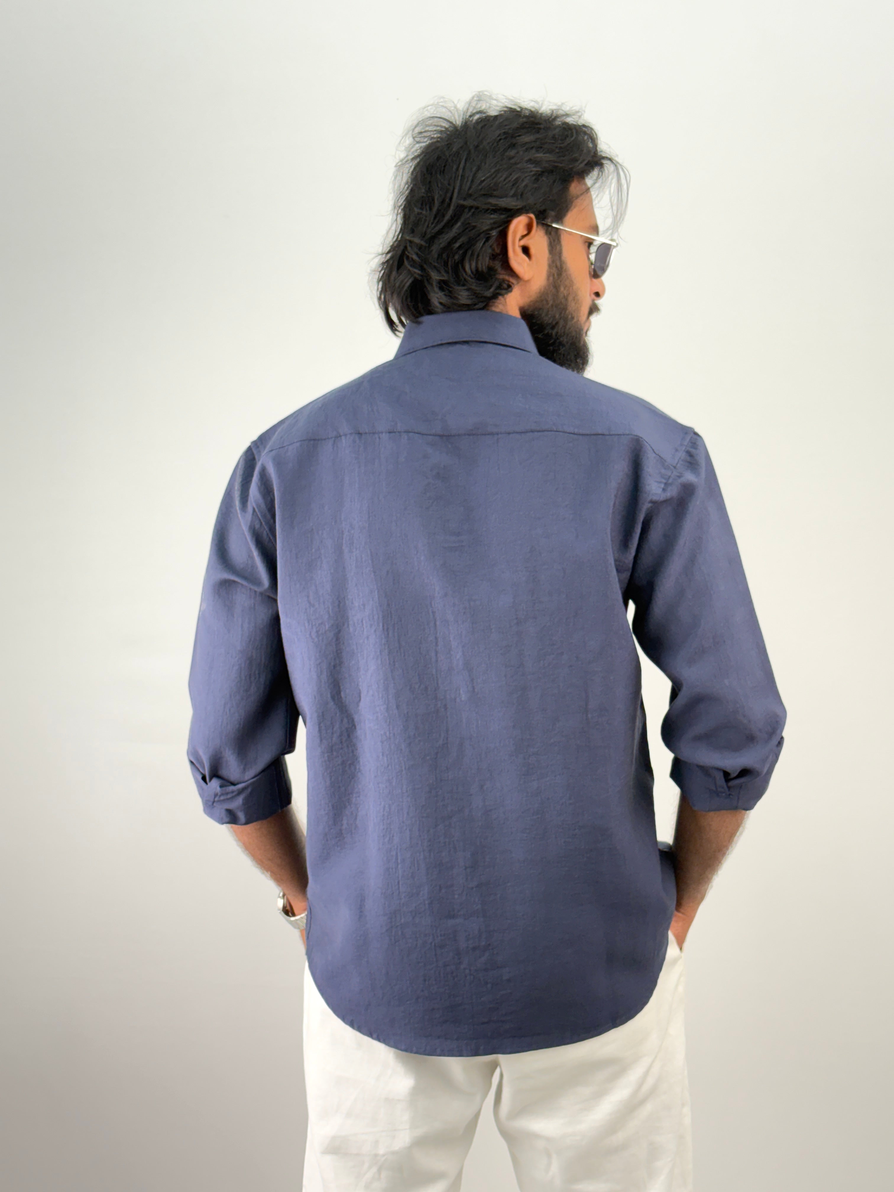 Navy Embroidery Shirt 11