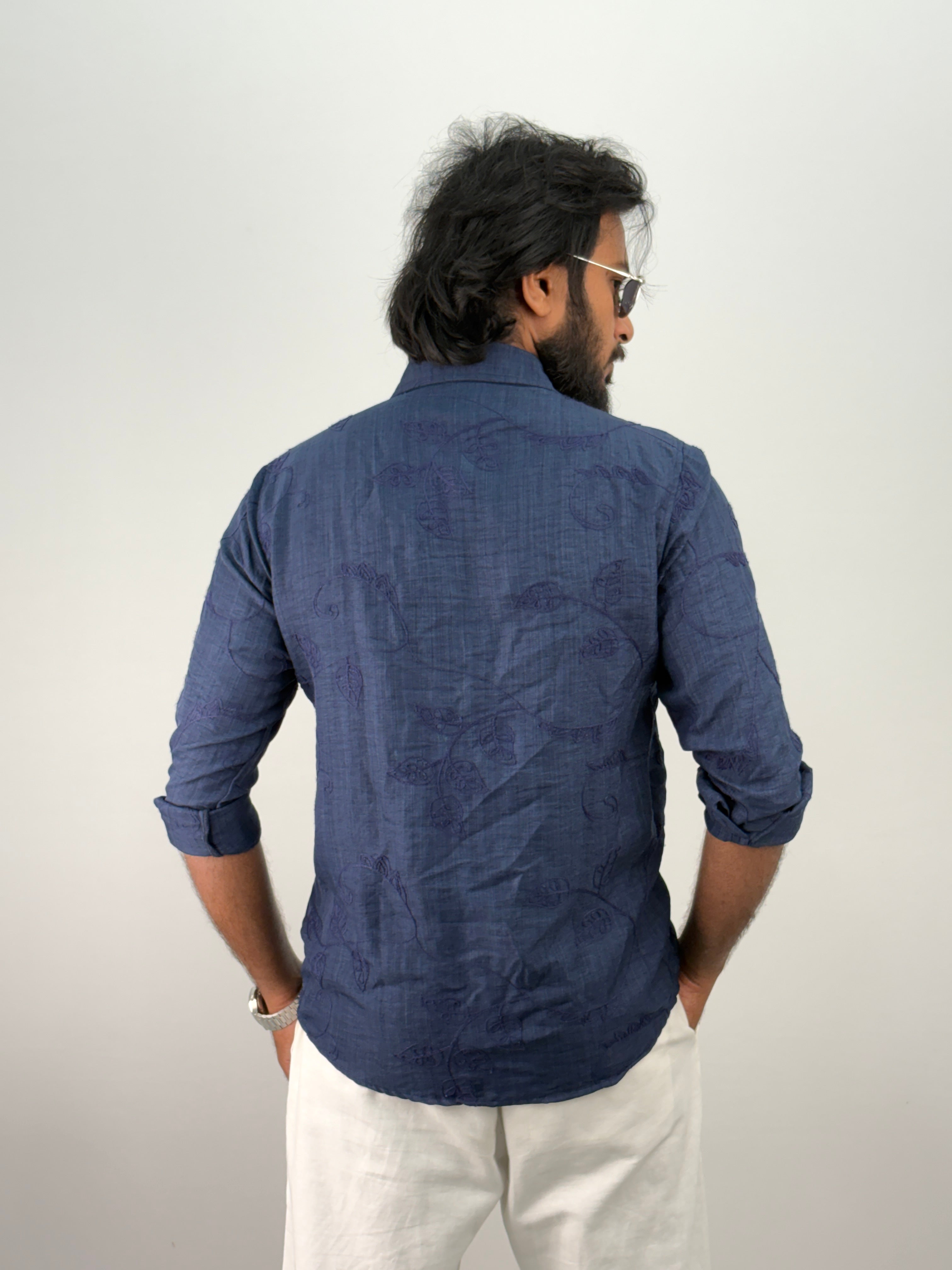 Navy Embroidery Shirt