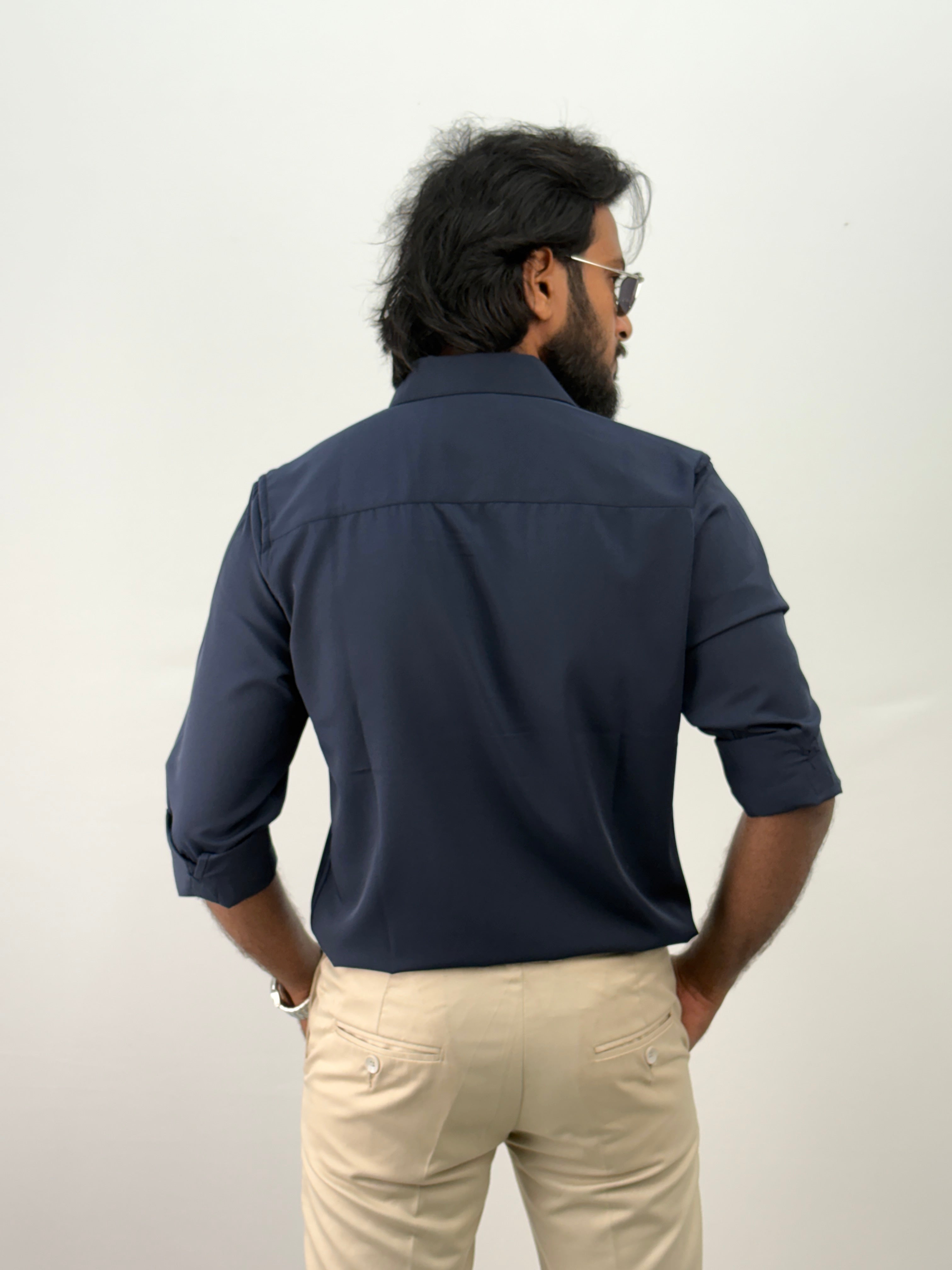 Navy Flock IMP Printed Shirt