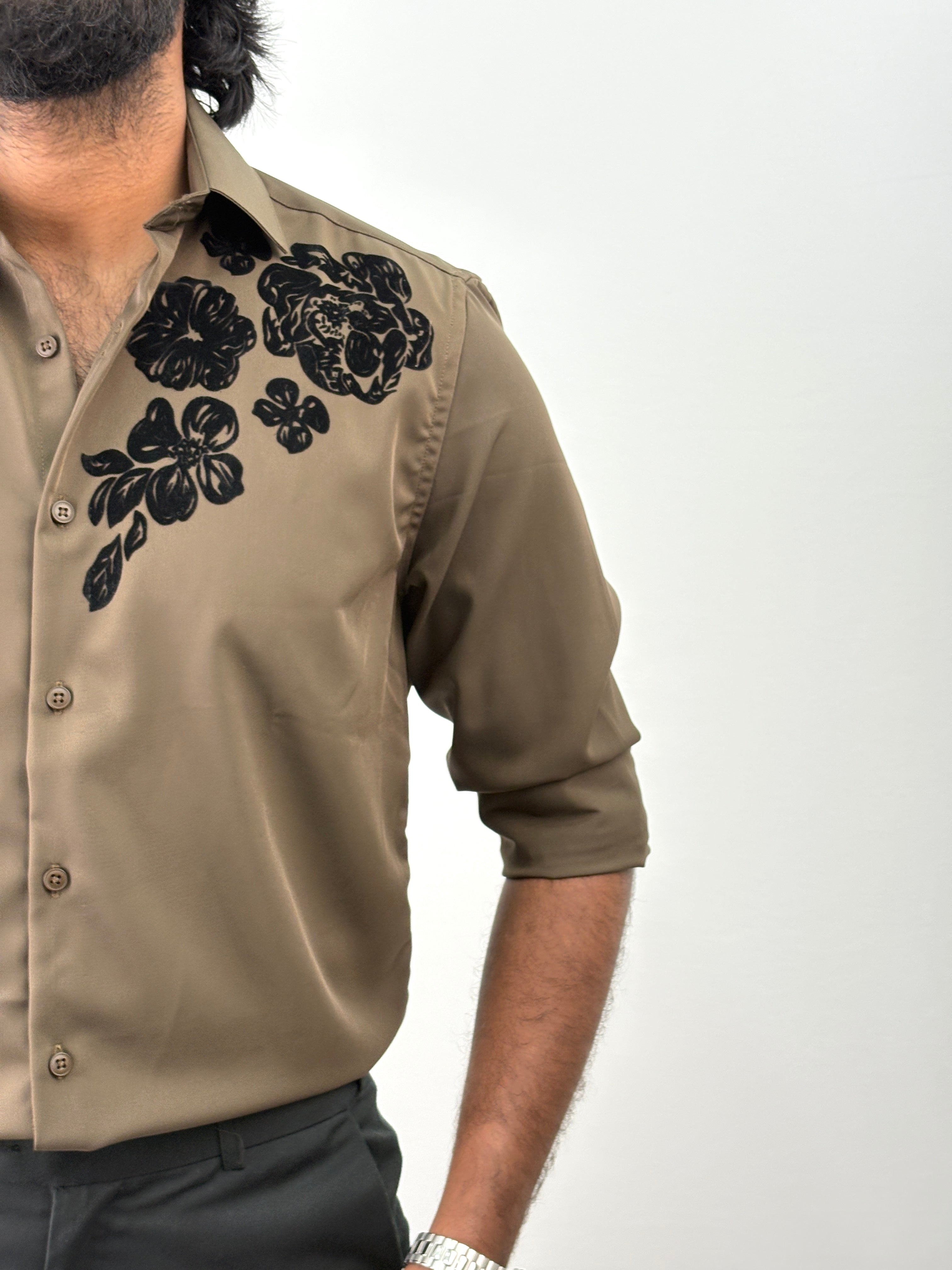 Olive Flock IMP Printed Shirt