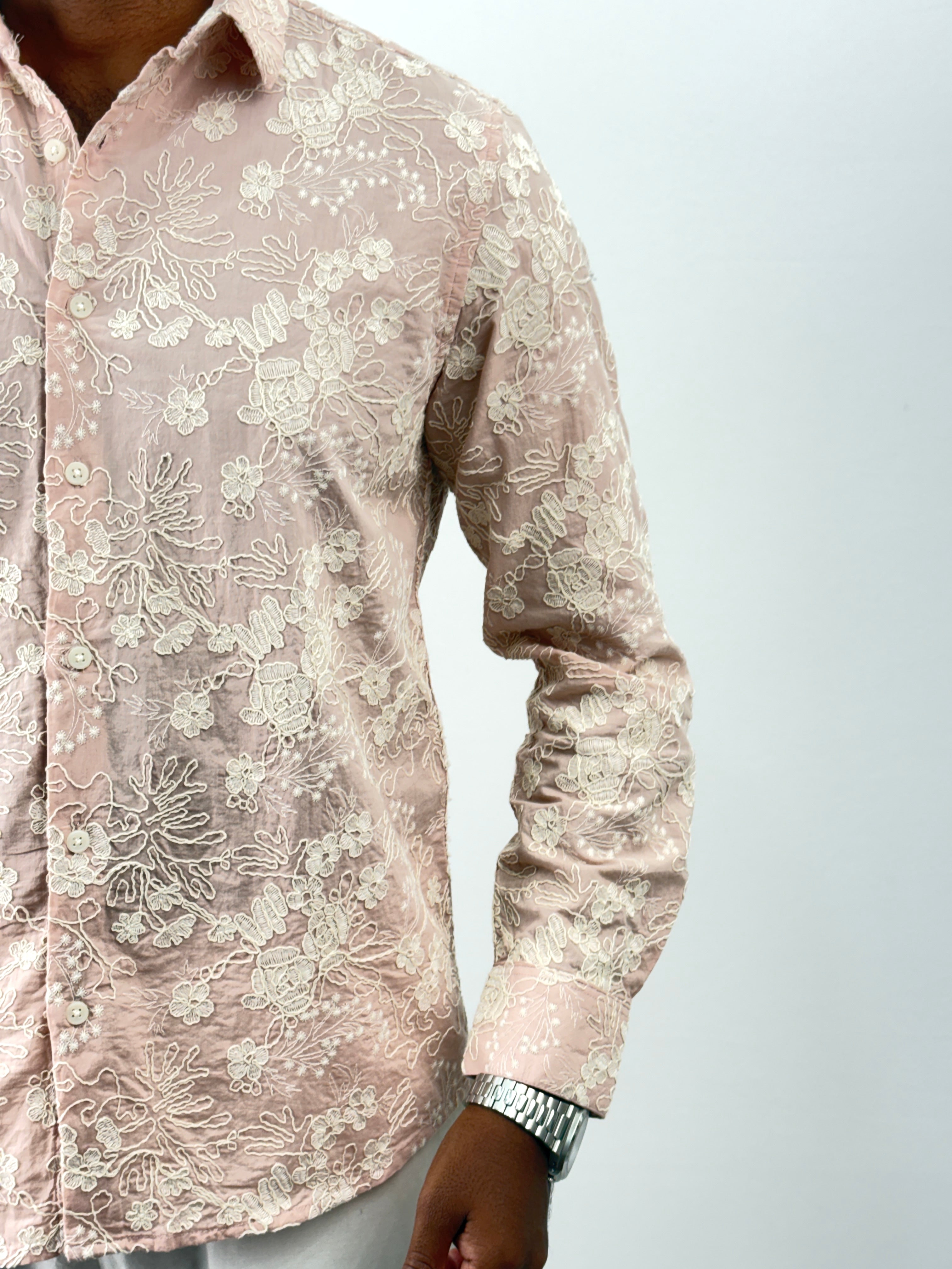 Peach Embroidery Shirt 14