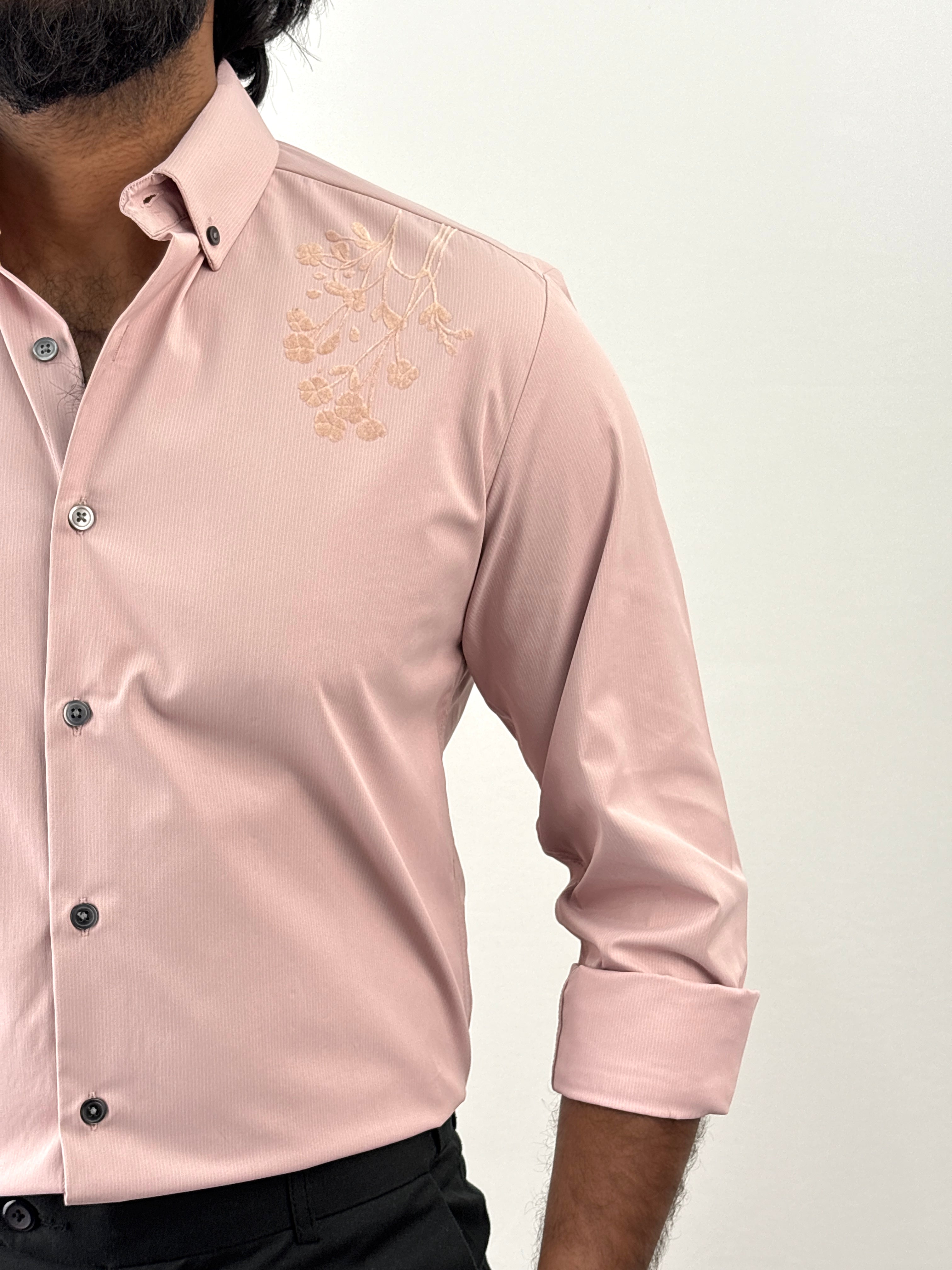 Peach Flock Printed Shirt 4