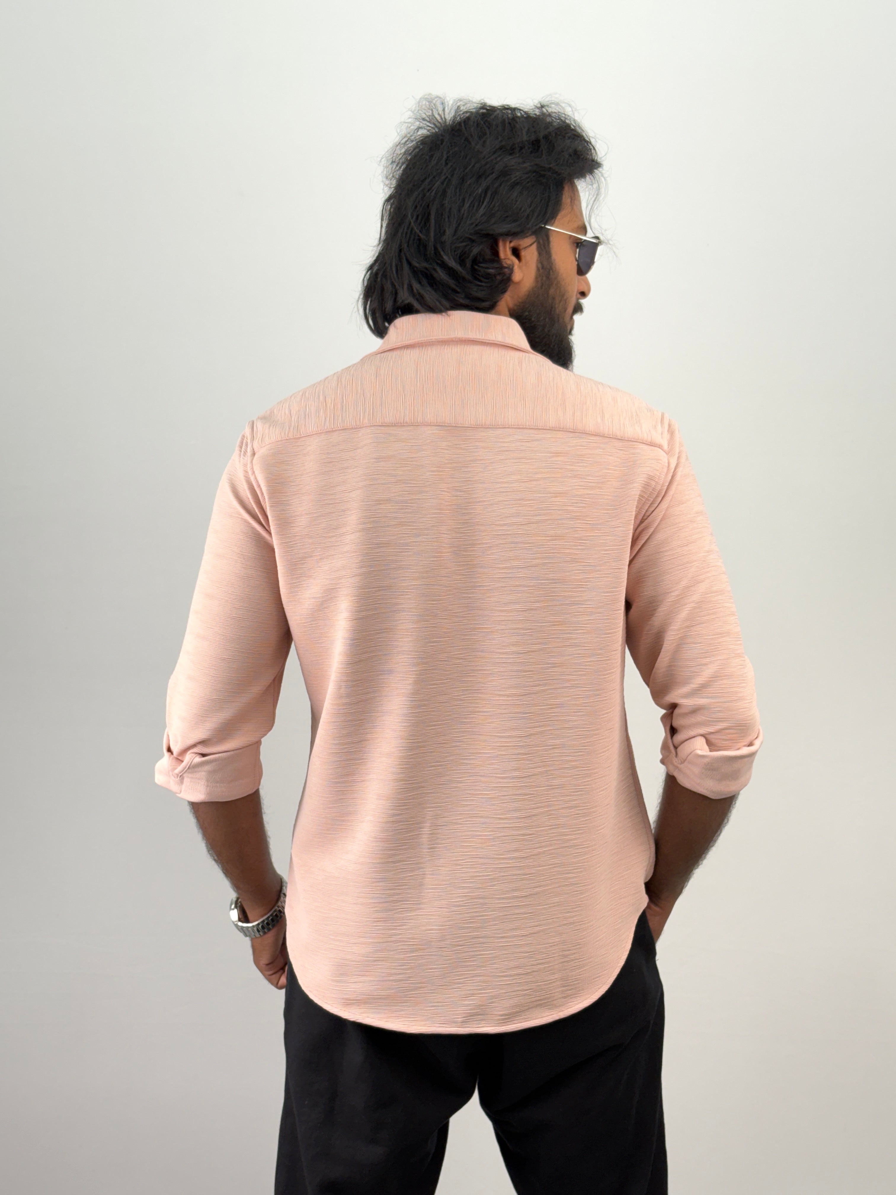 Peach Textured Shirt