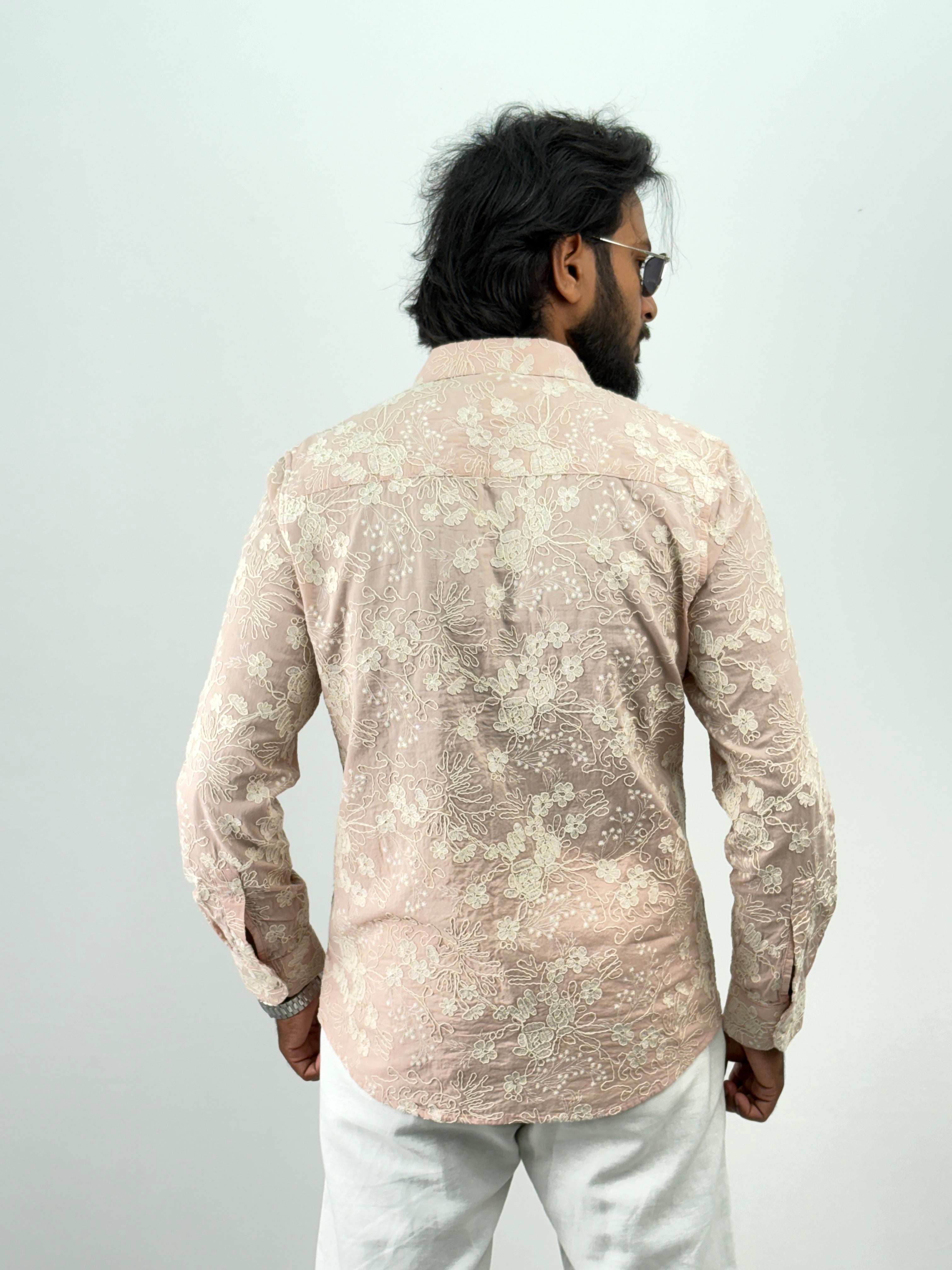 Peach Embroidery Shirt 14