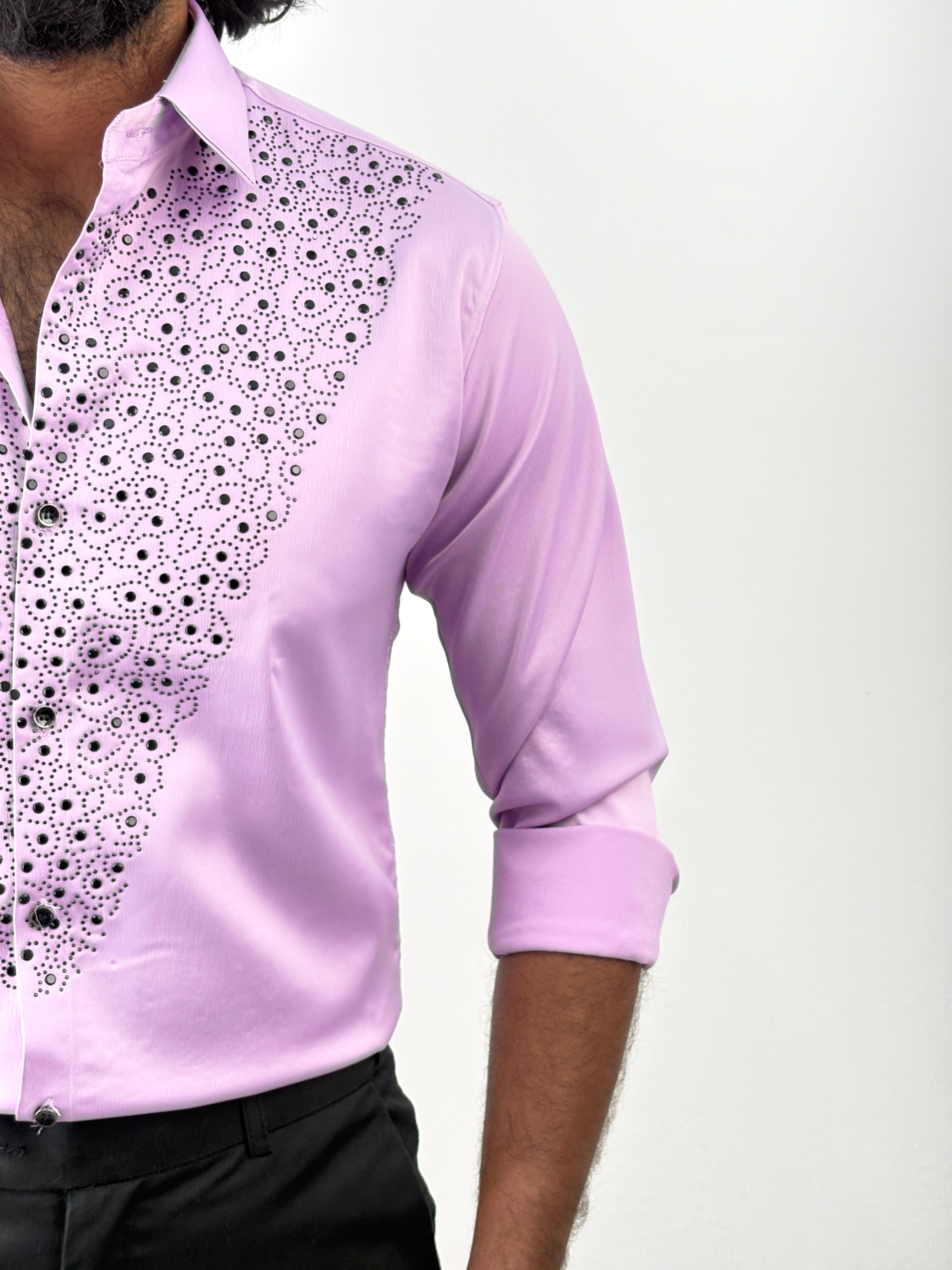 Pink Designer Stone Work Shirt 9