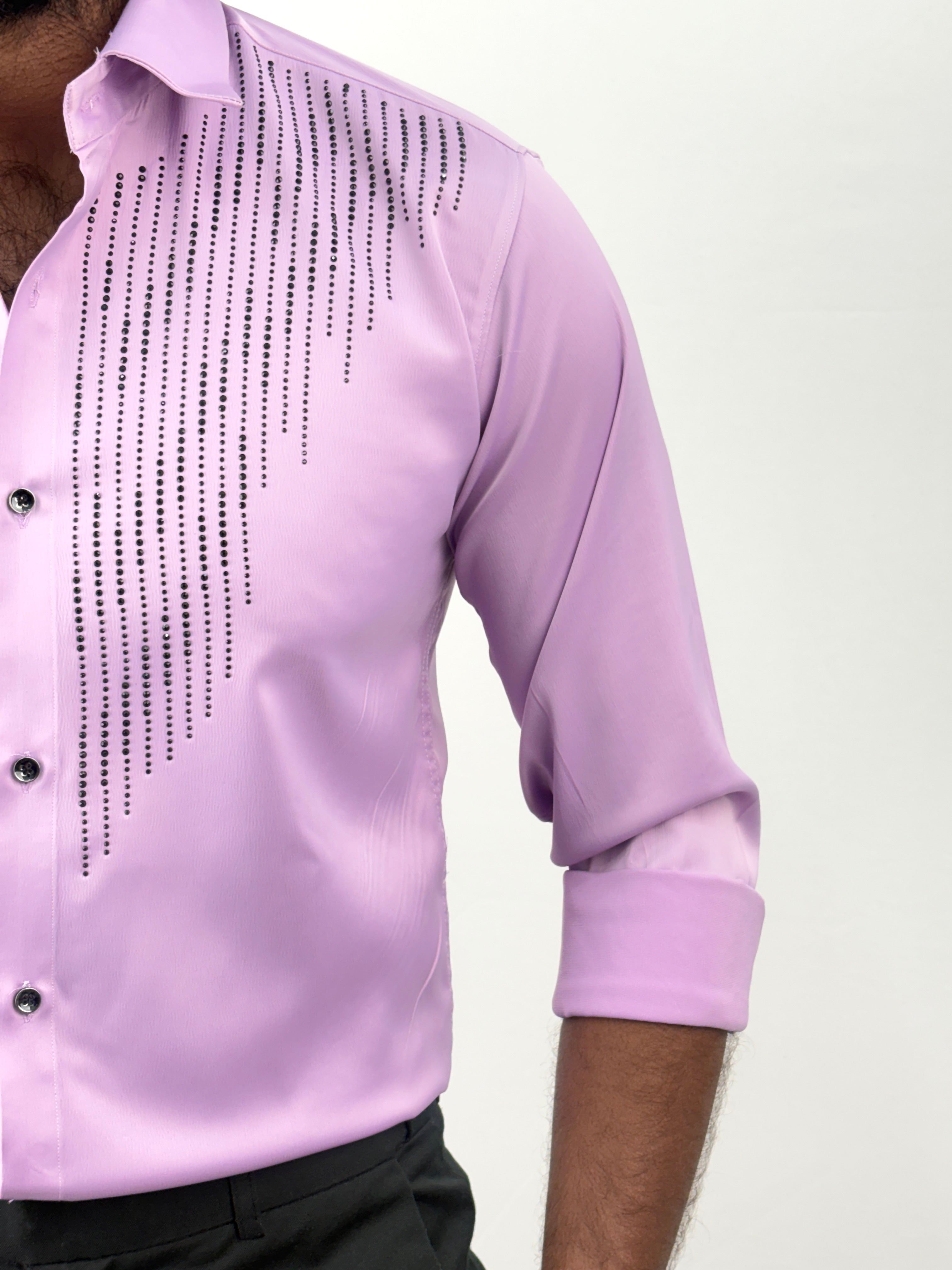 Pink Designer Stone Work Shirt 10