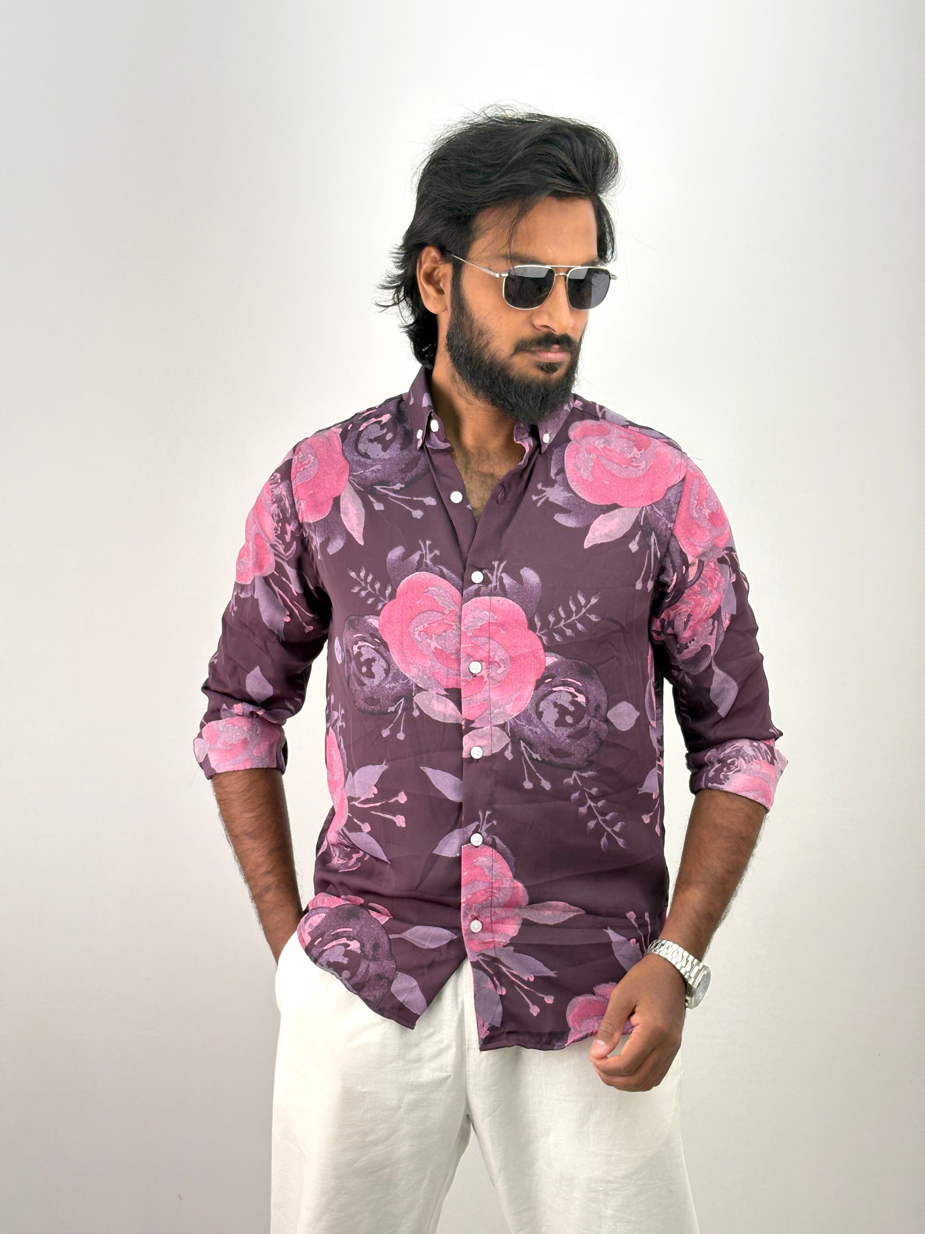 Purple Printed Shirt