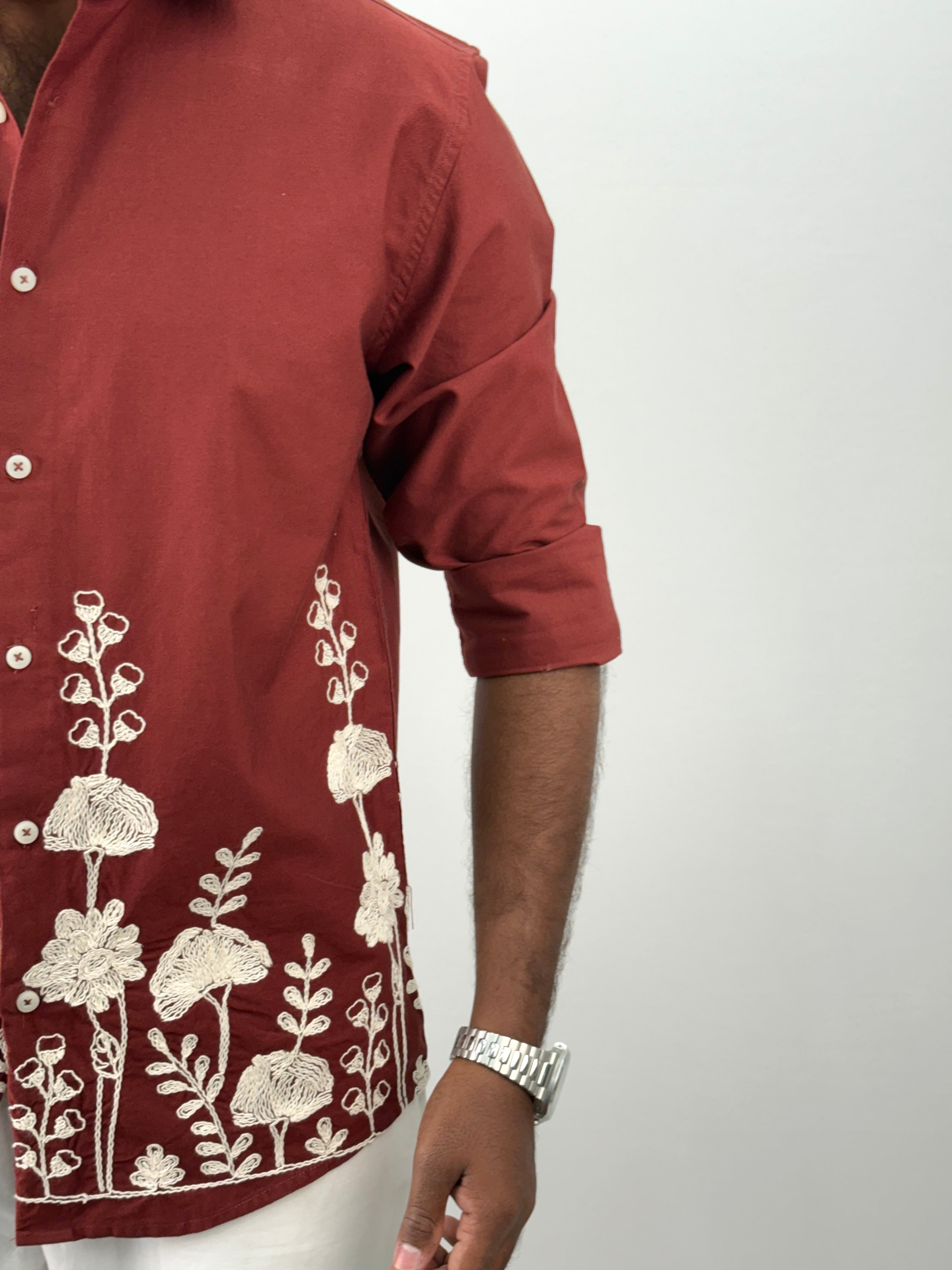 Red Embroidery Shirt