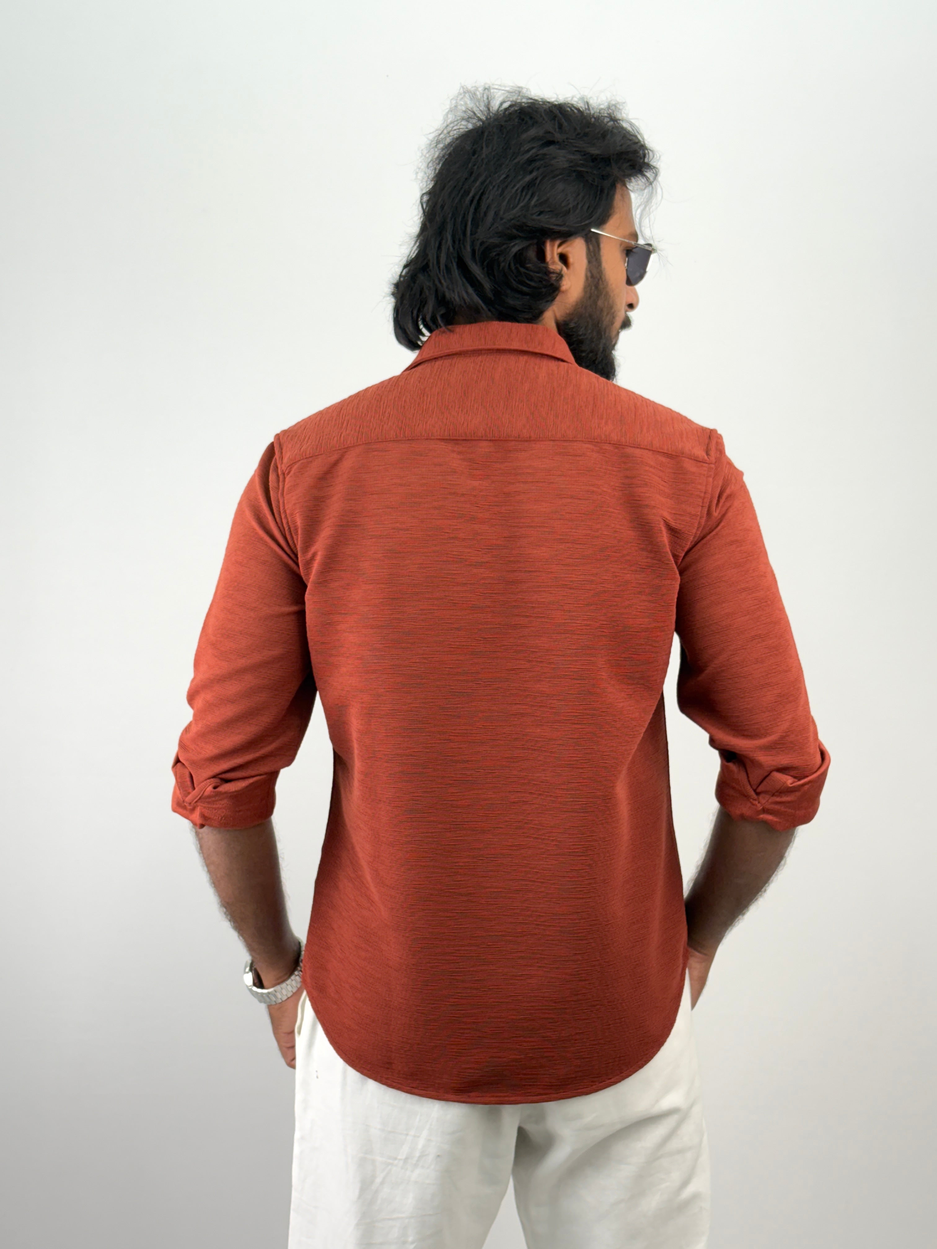 Red Textured Shirt