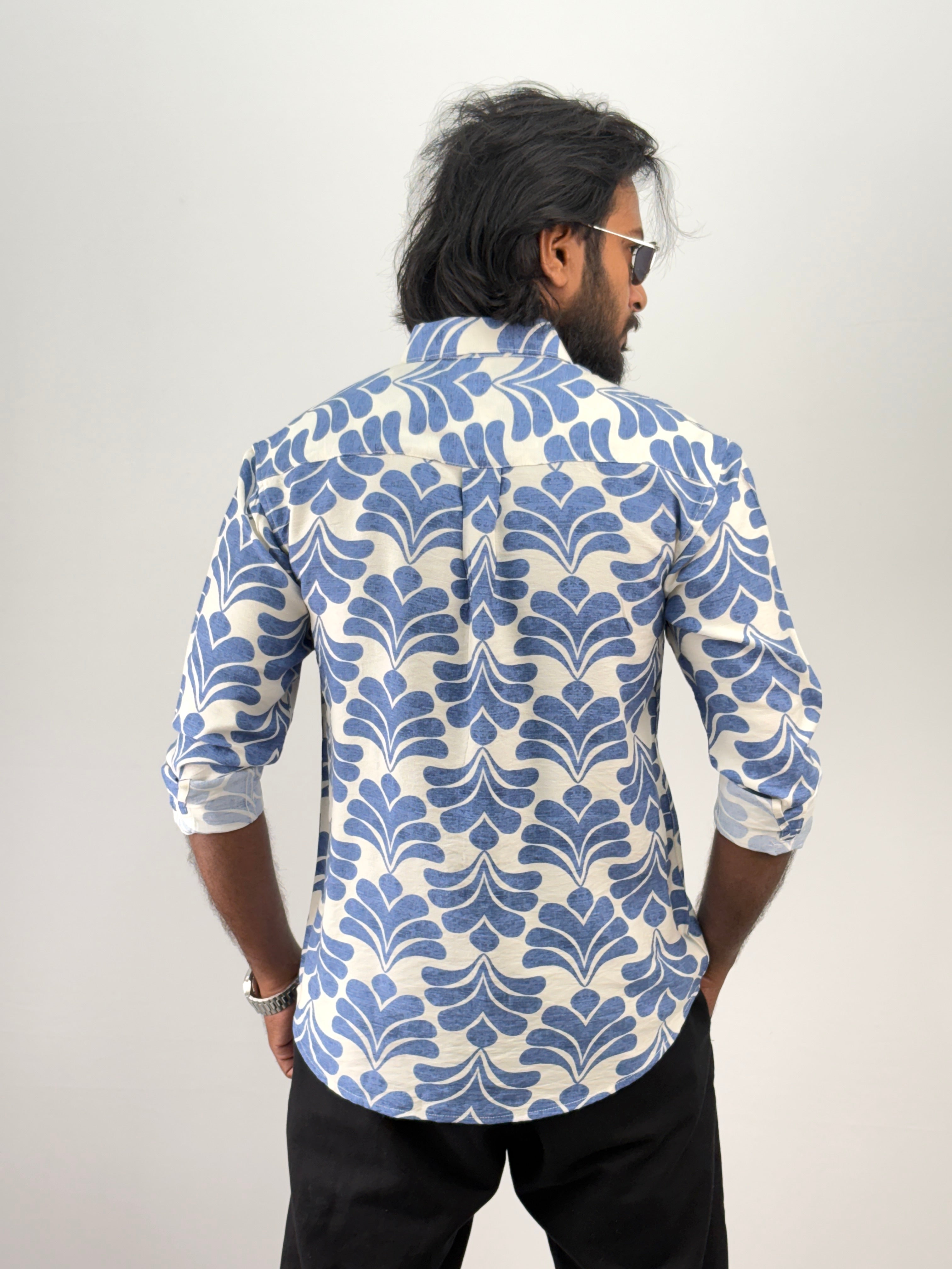 Royal Blue Printed Shirt