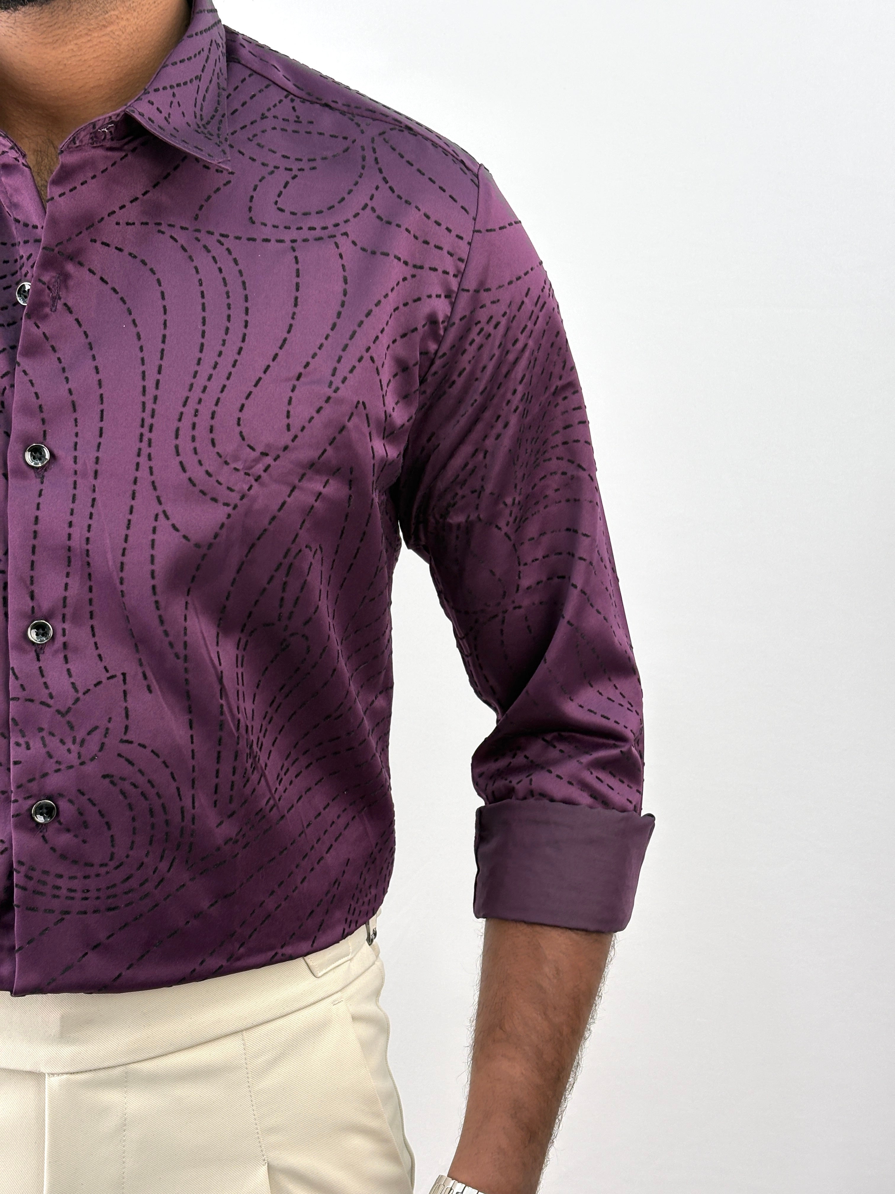Violet Flock Printed Shirt 3