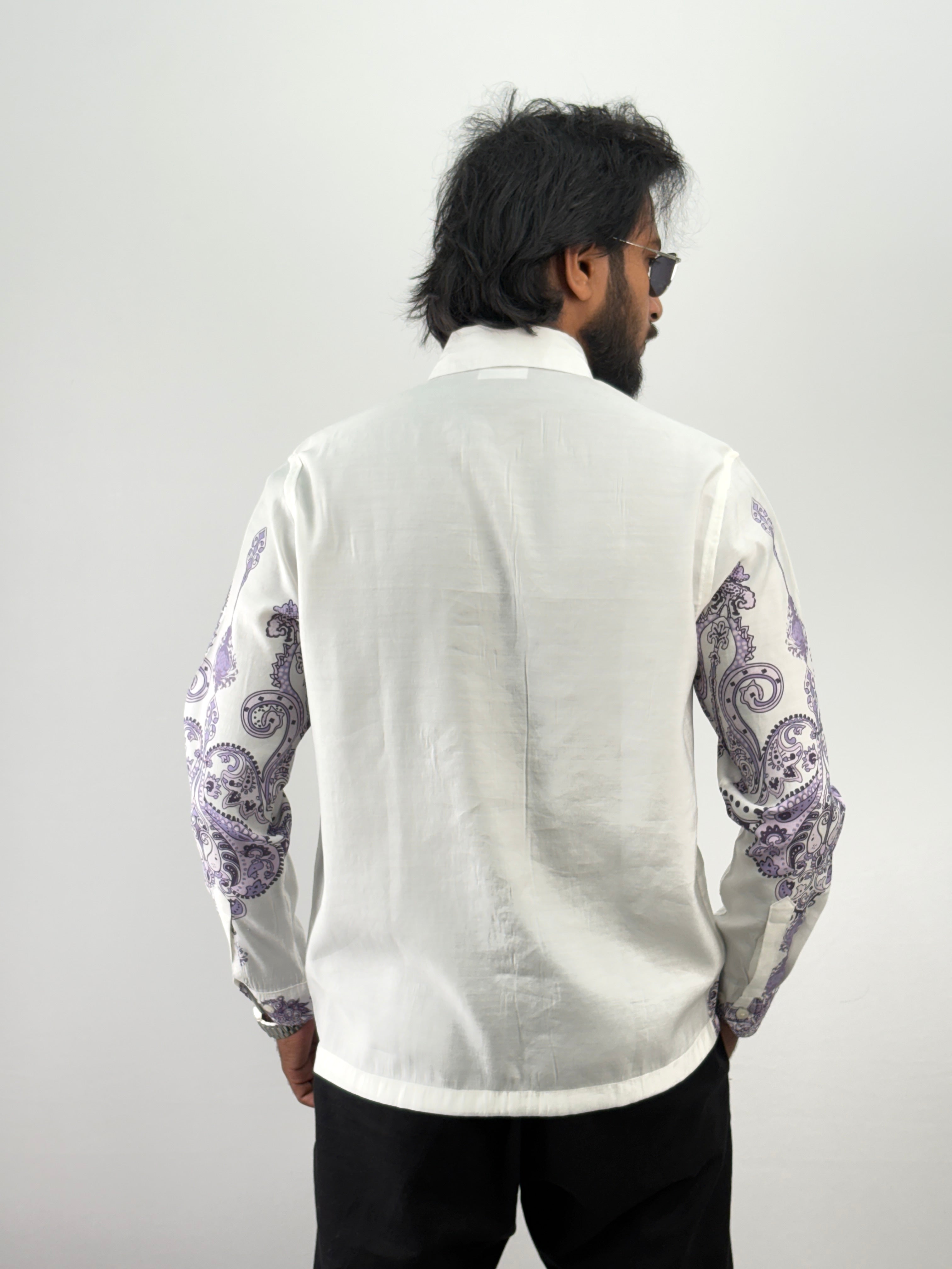 White Purple IMP Printed Shirt