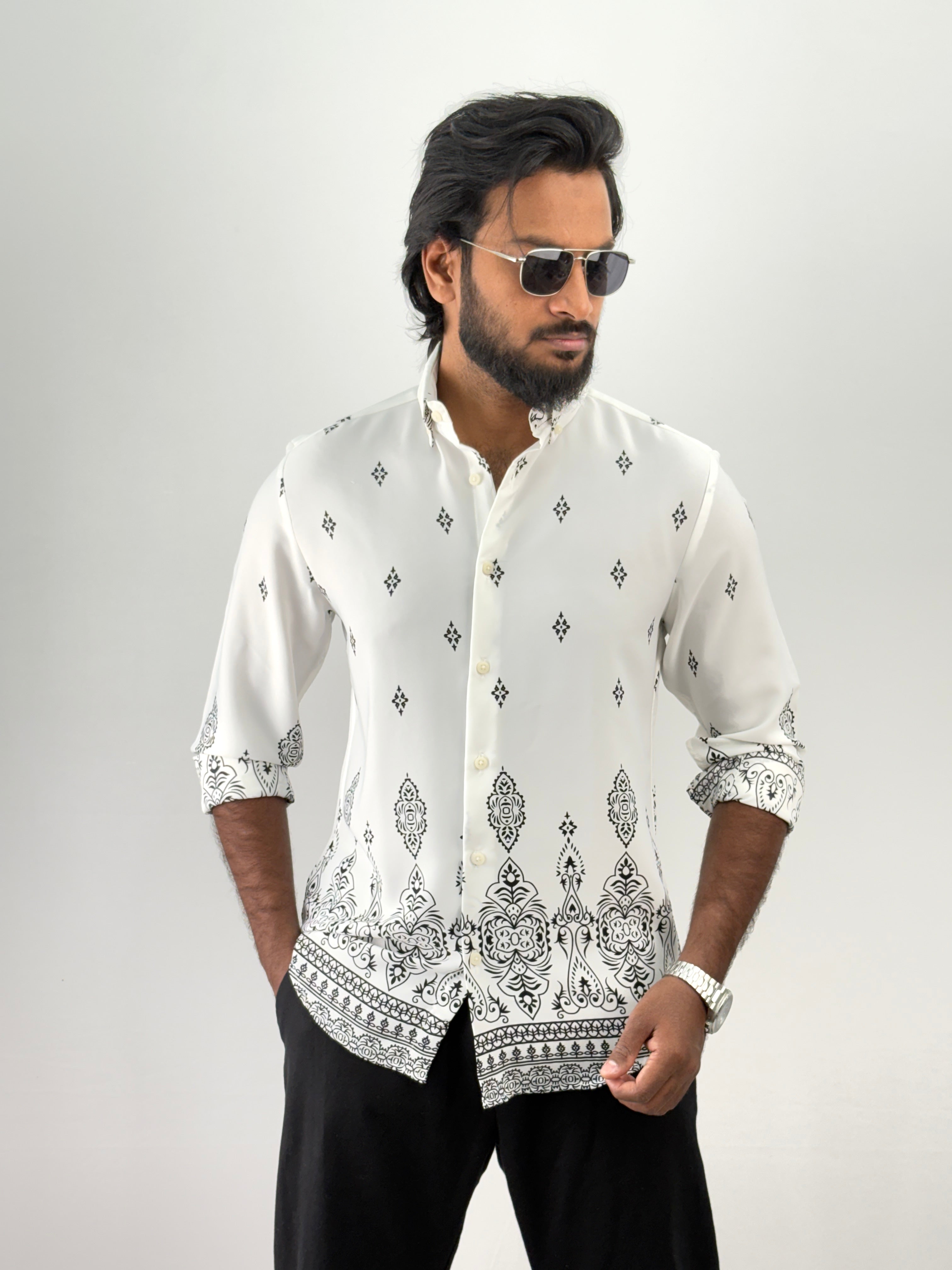 White Bottom Printed Shirt 1