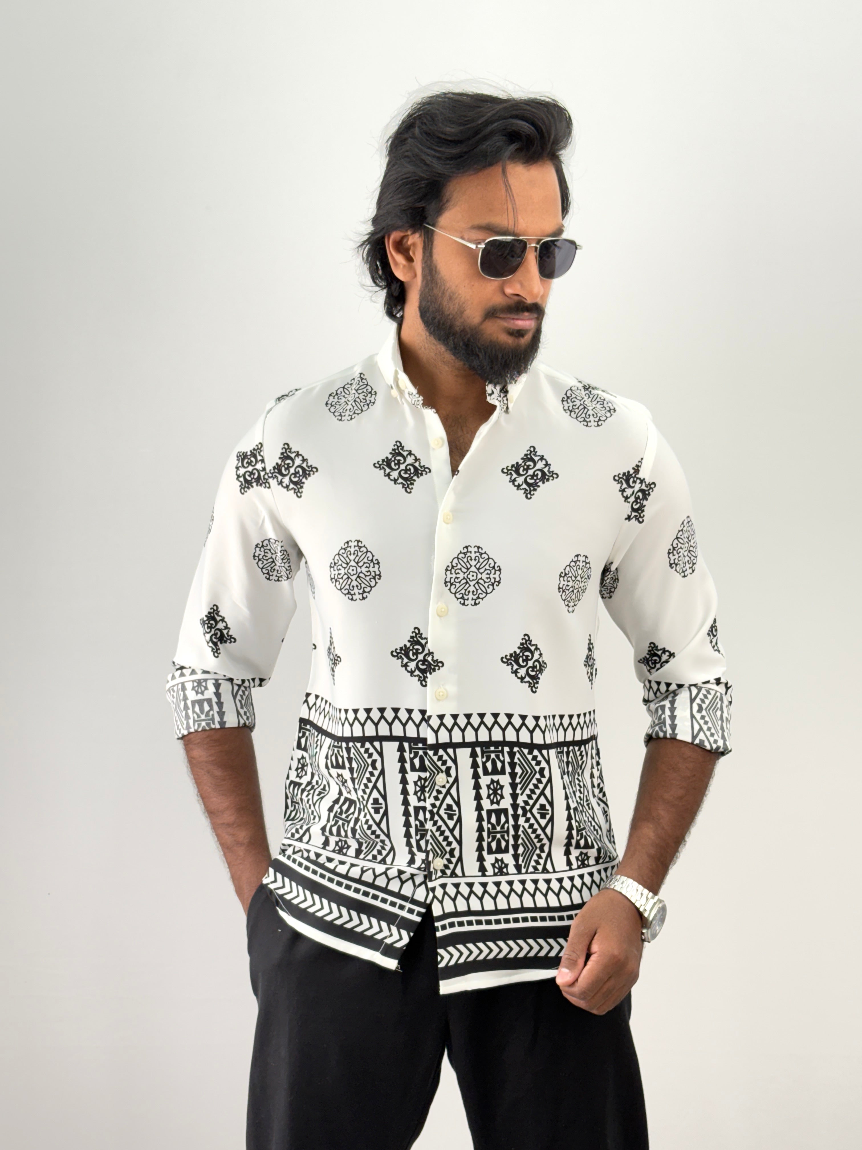 White Bottom Printed Shirt 2