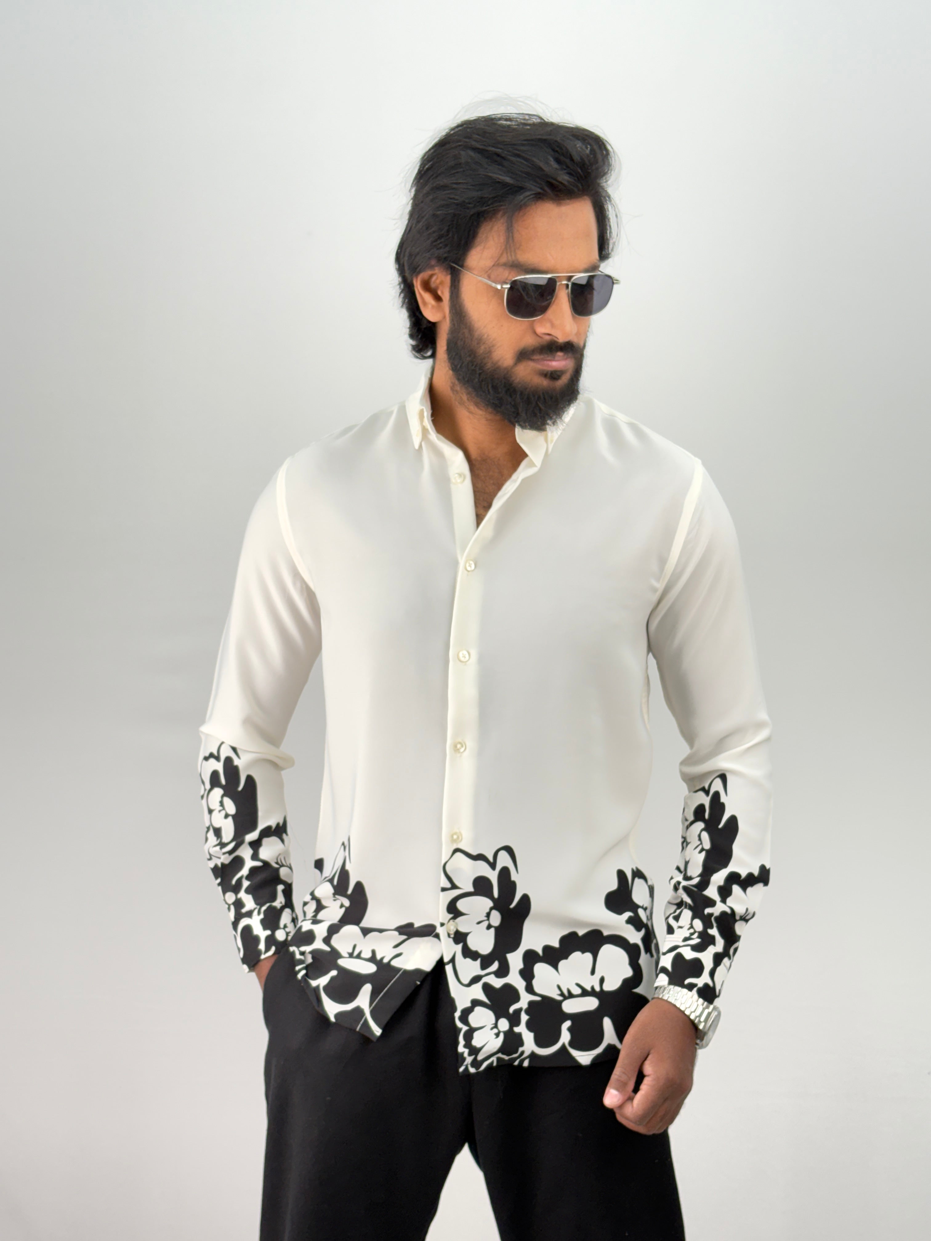 White(2) Bottom Printed Shirt 3