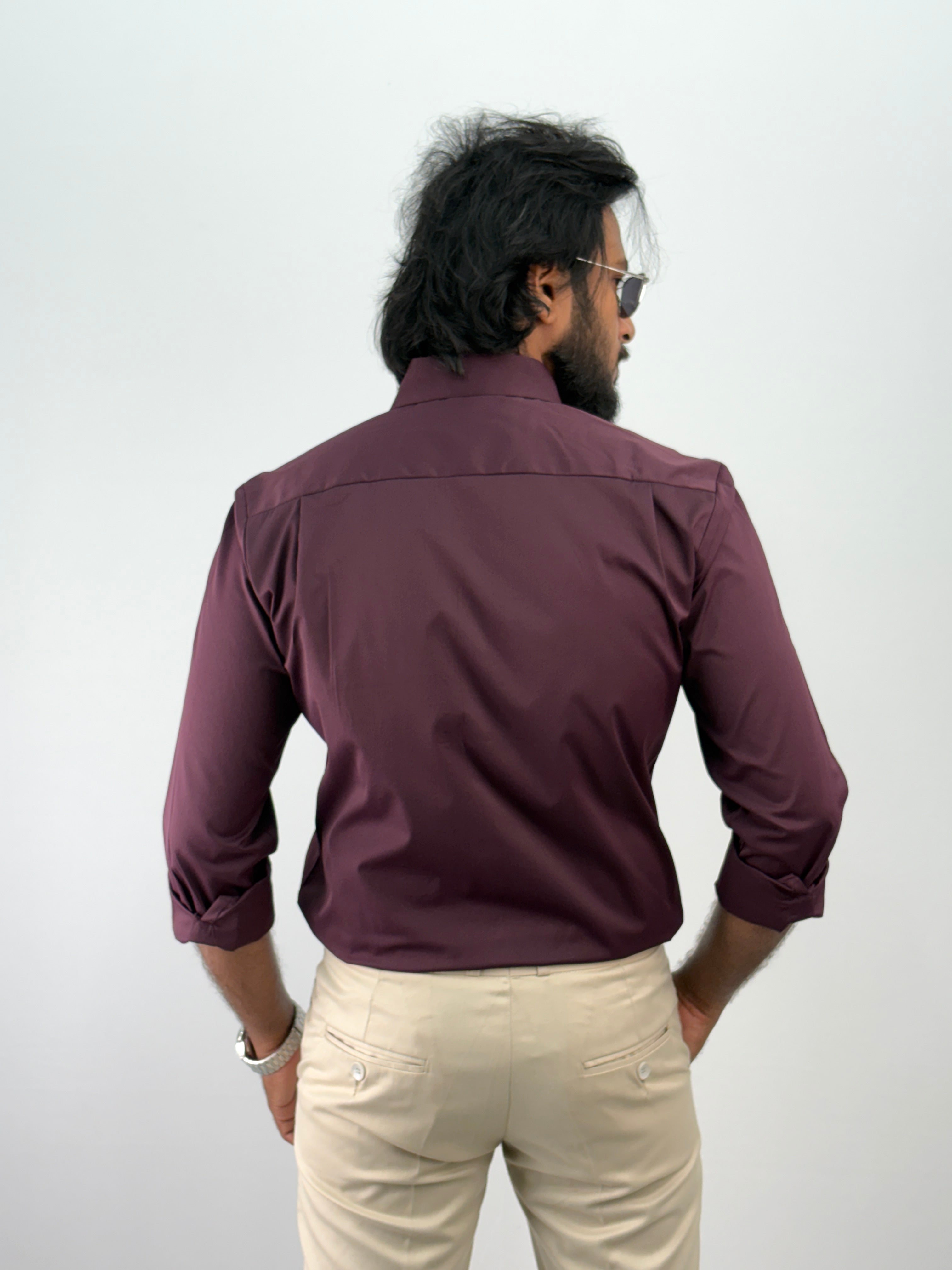 Wine Flock Printed Shirt 4