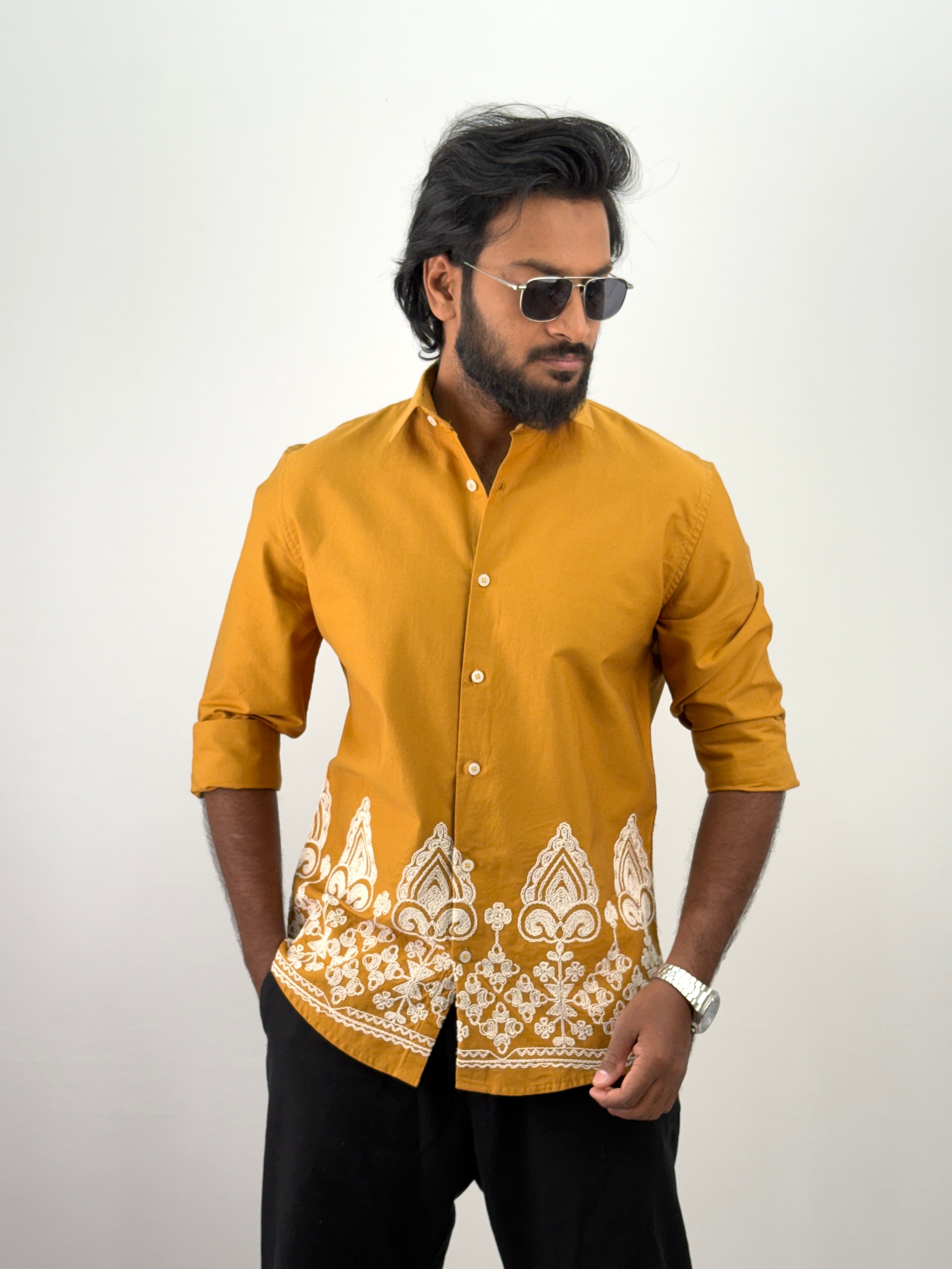 Yellow Embroidery Shirt