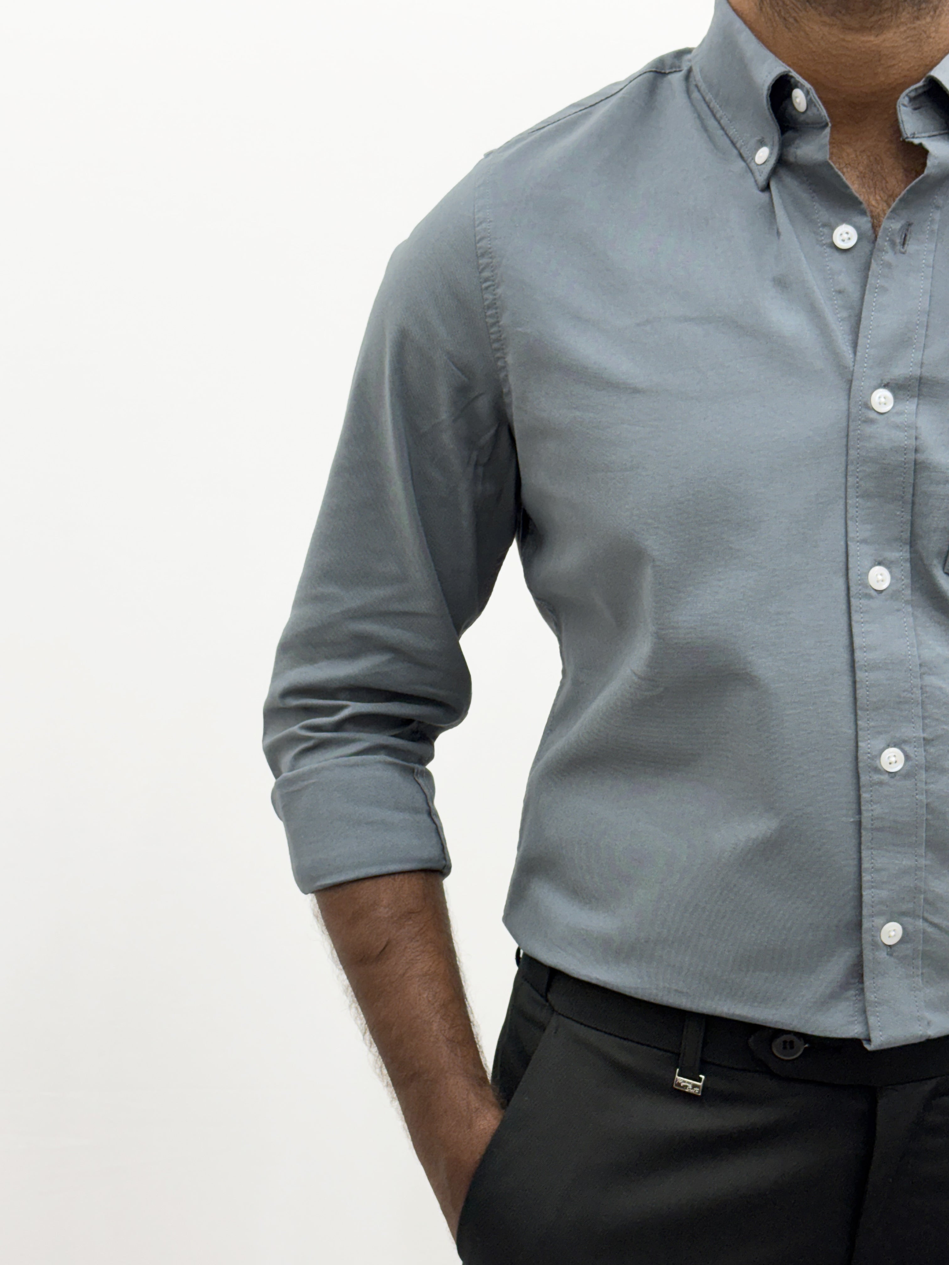 Bachelor Blue Plain Oxford Shirt