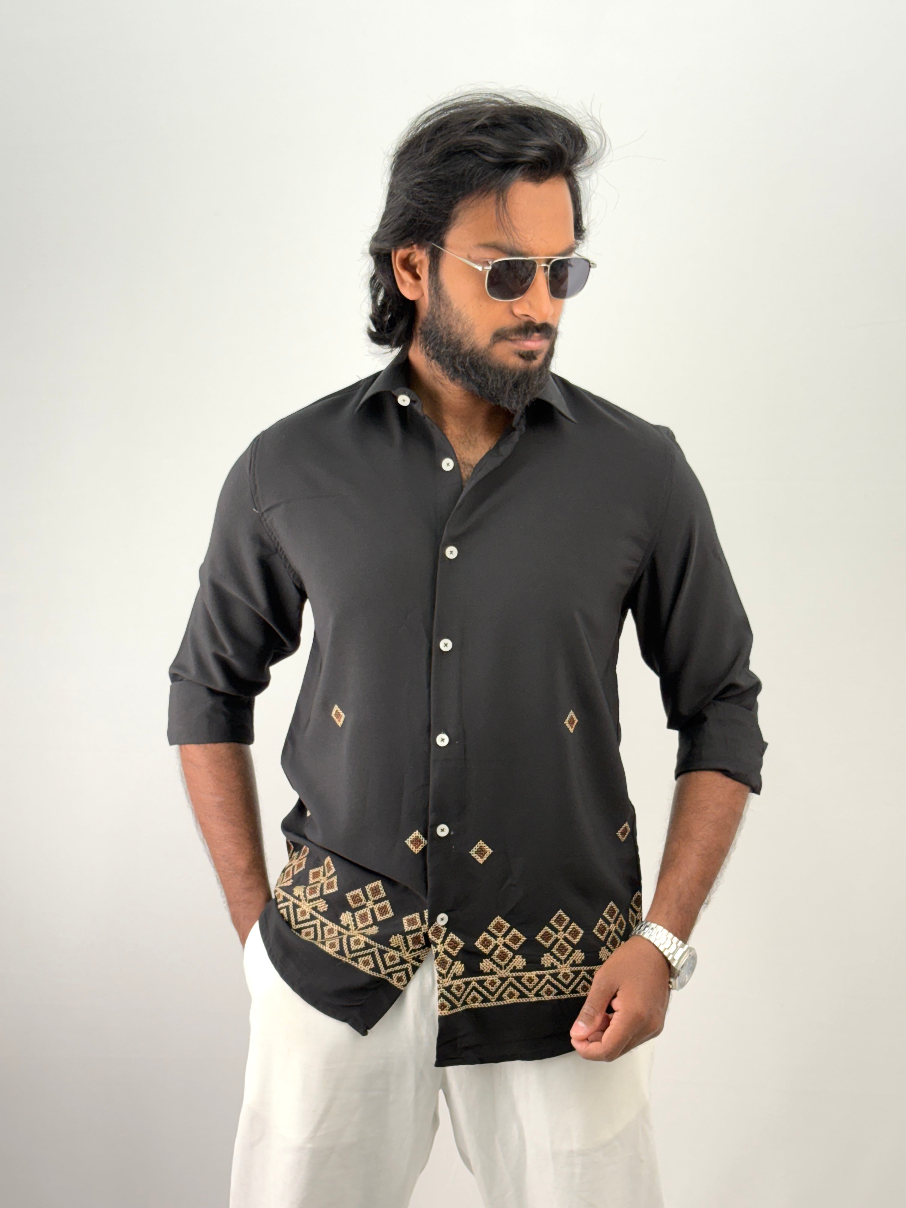Black Embroidery Shirt